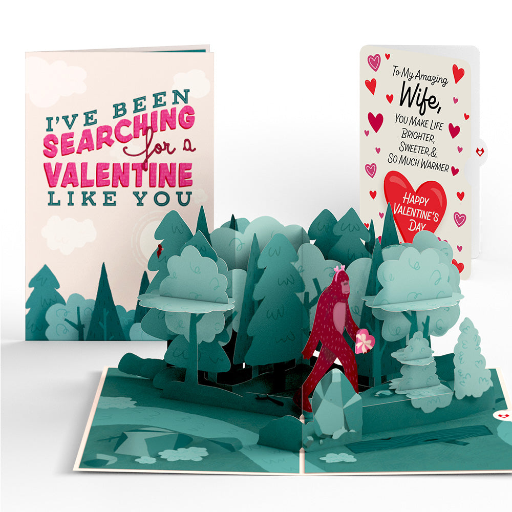 Searching for a Valentine Like You Bigfoot Valentine Pop-Up Card and Sentiment Set for Wife、mySite、solidvoid