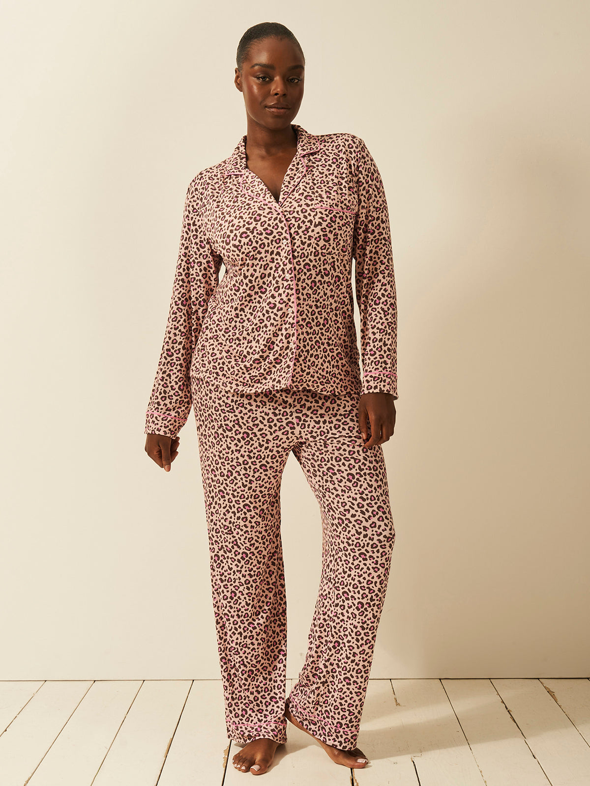 Long Pyjama Set - Liquorice Leopard、mySite、bengalsvssteelers