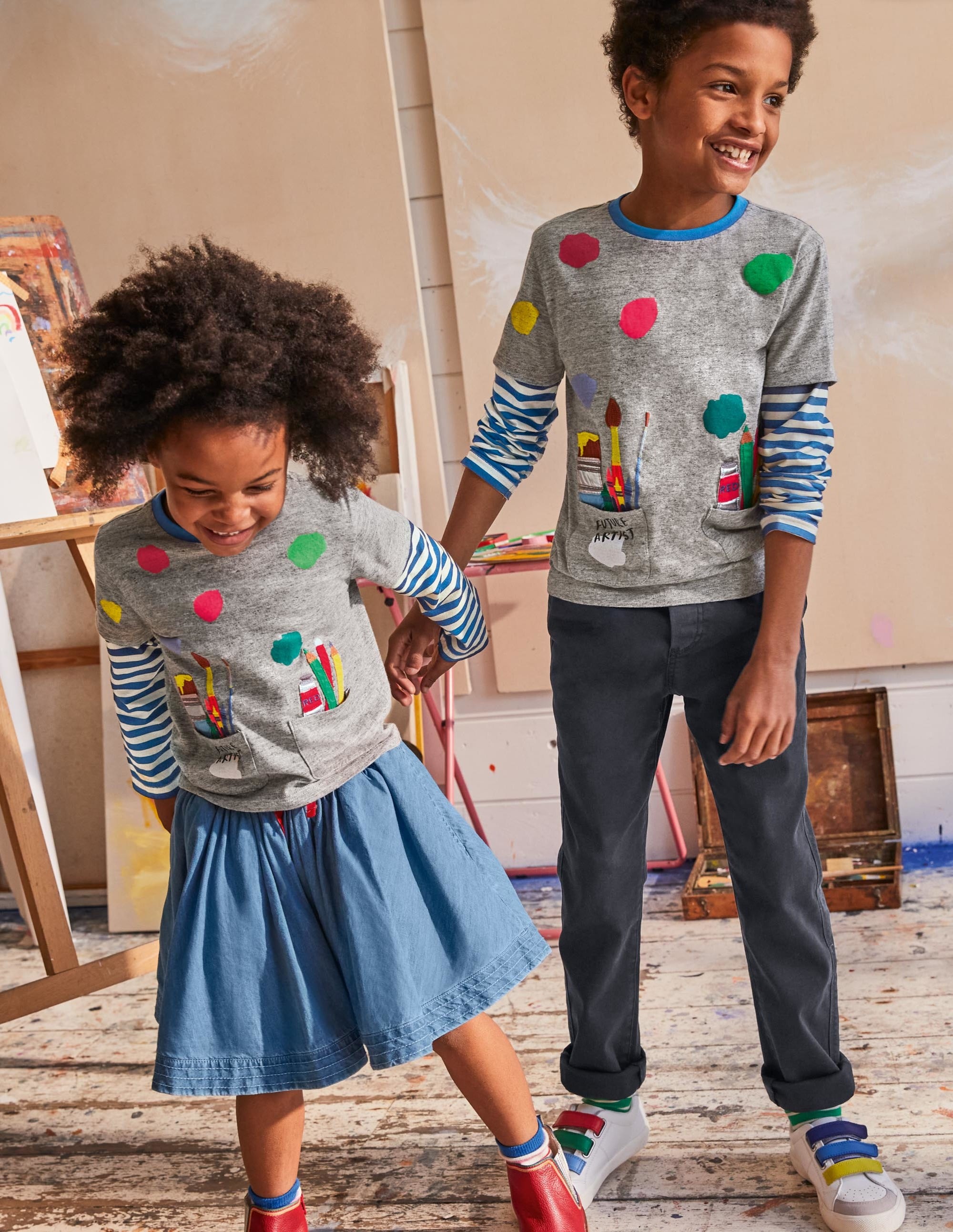  Occupational Appliqu茅 T-shirt-Grey Marl Artist、mySite、ashleygrahame