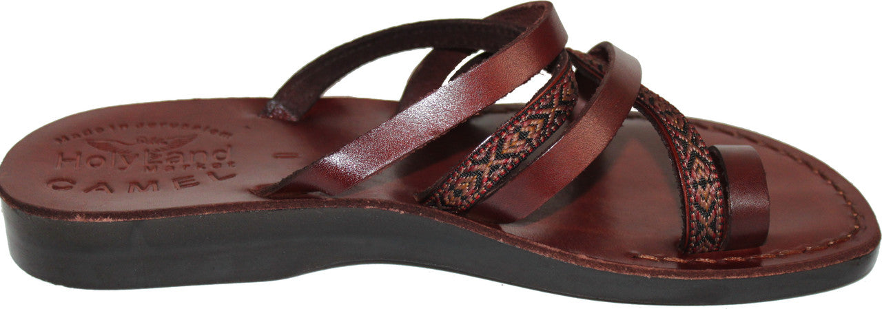  Holy Land Market Men/Women Biblical Jesus Leather/Embroidered Sandals/Slides From Jerusalem (Jonah Style)、mySite、elrpsem3k