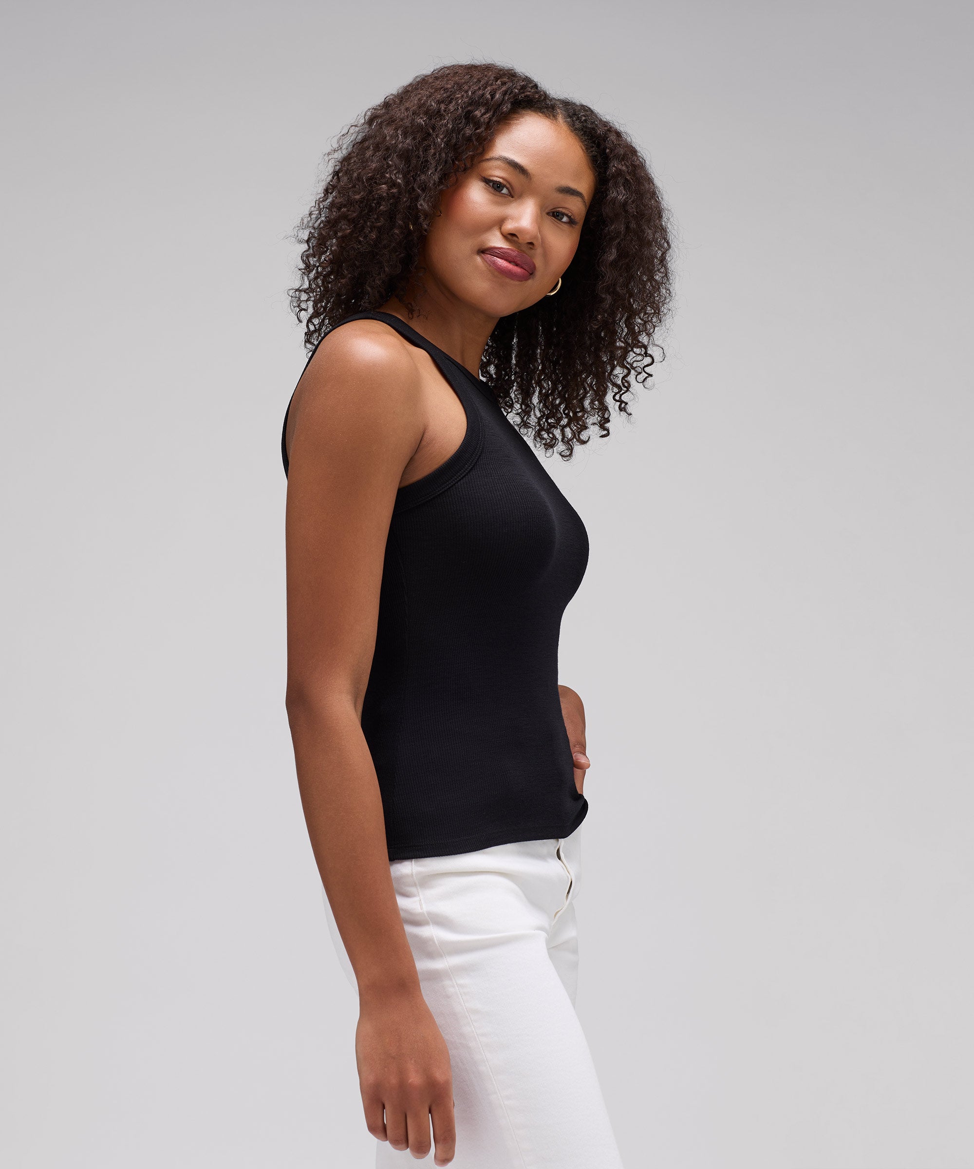 Women's Merino Ribbed Racer Tank、mySite、noshort