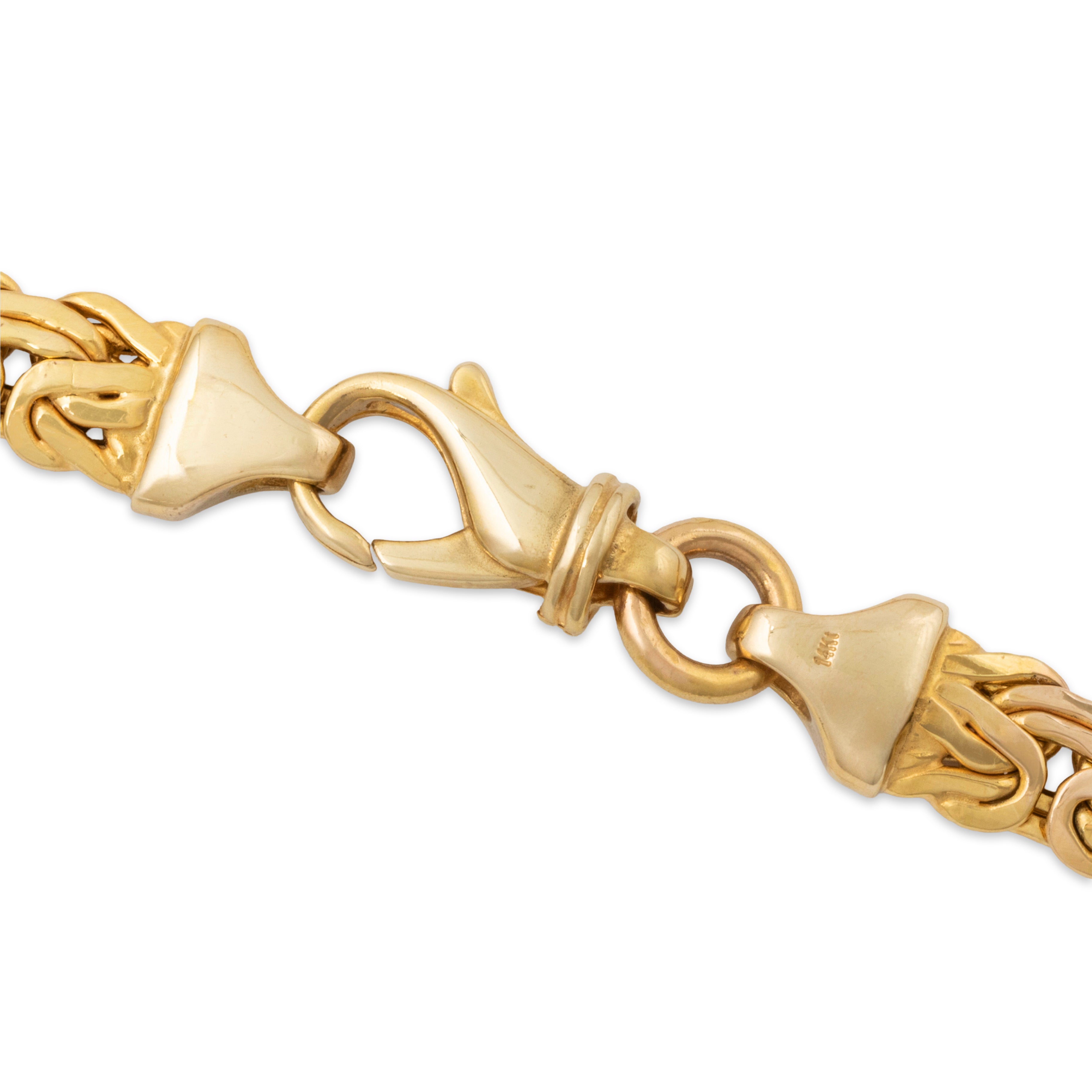 Vintage Italian 14k Yellow Gold Unusual Interwoven Links Necklace 17、mySite、hinf8tx79