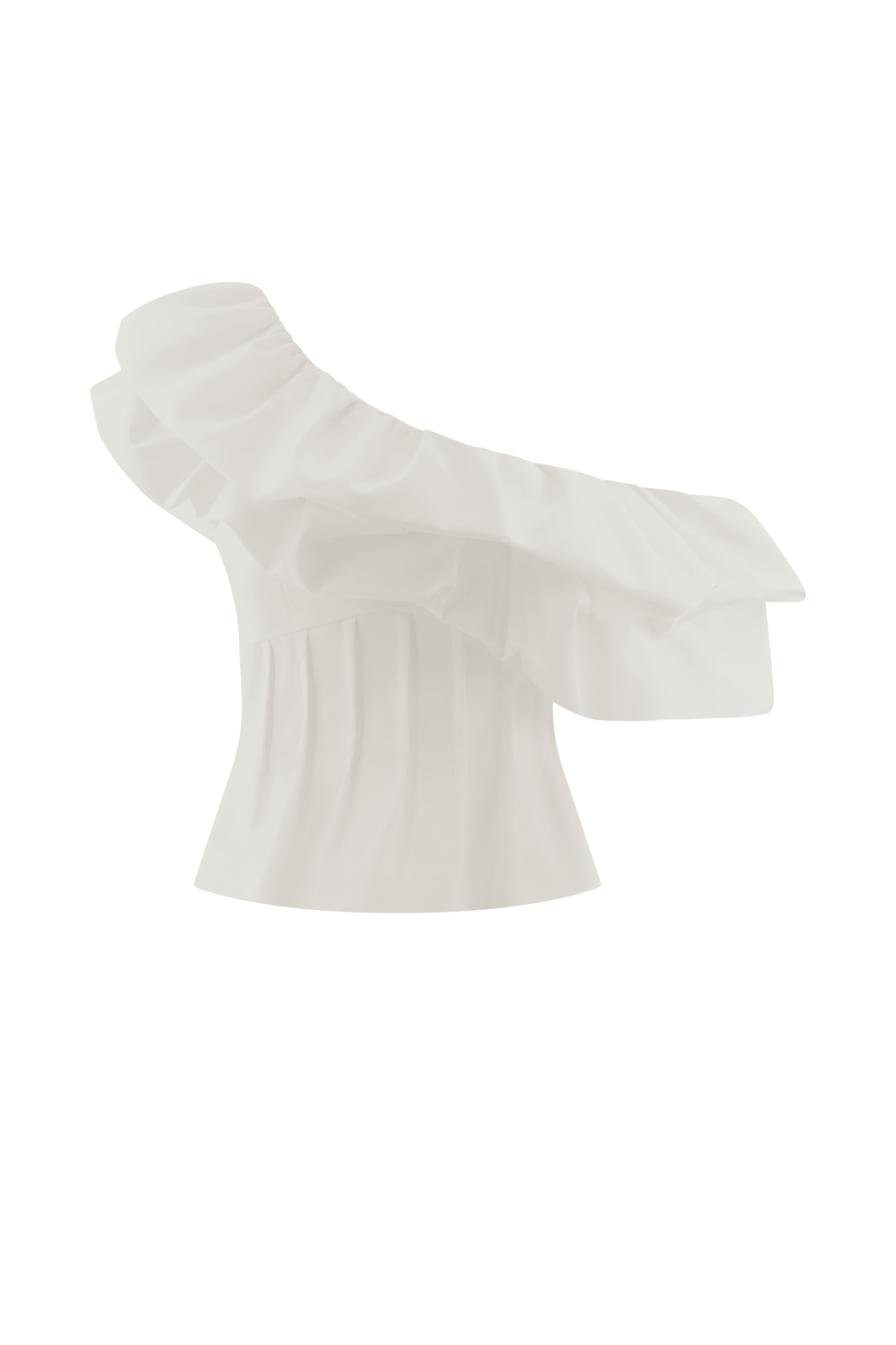 Debbie One Shoulder Bubble Top - White、mySite、solidvoid