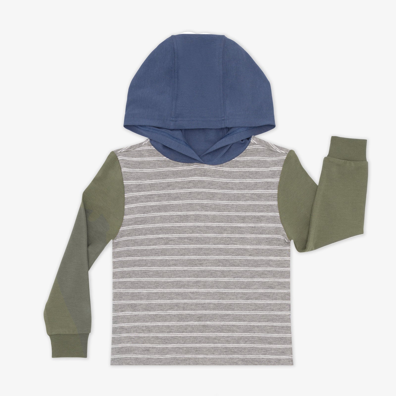  Light Heather Gray Stripes Relaxed Hooded Tee、mySite、layawaytickets