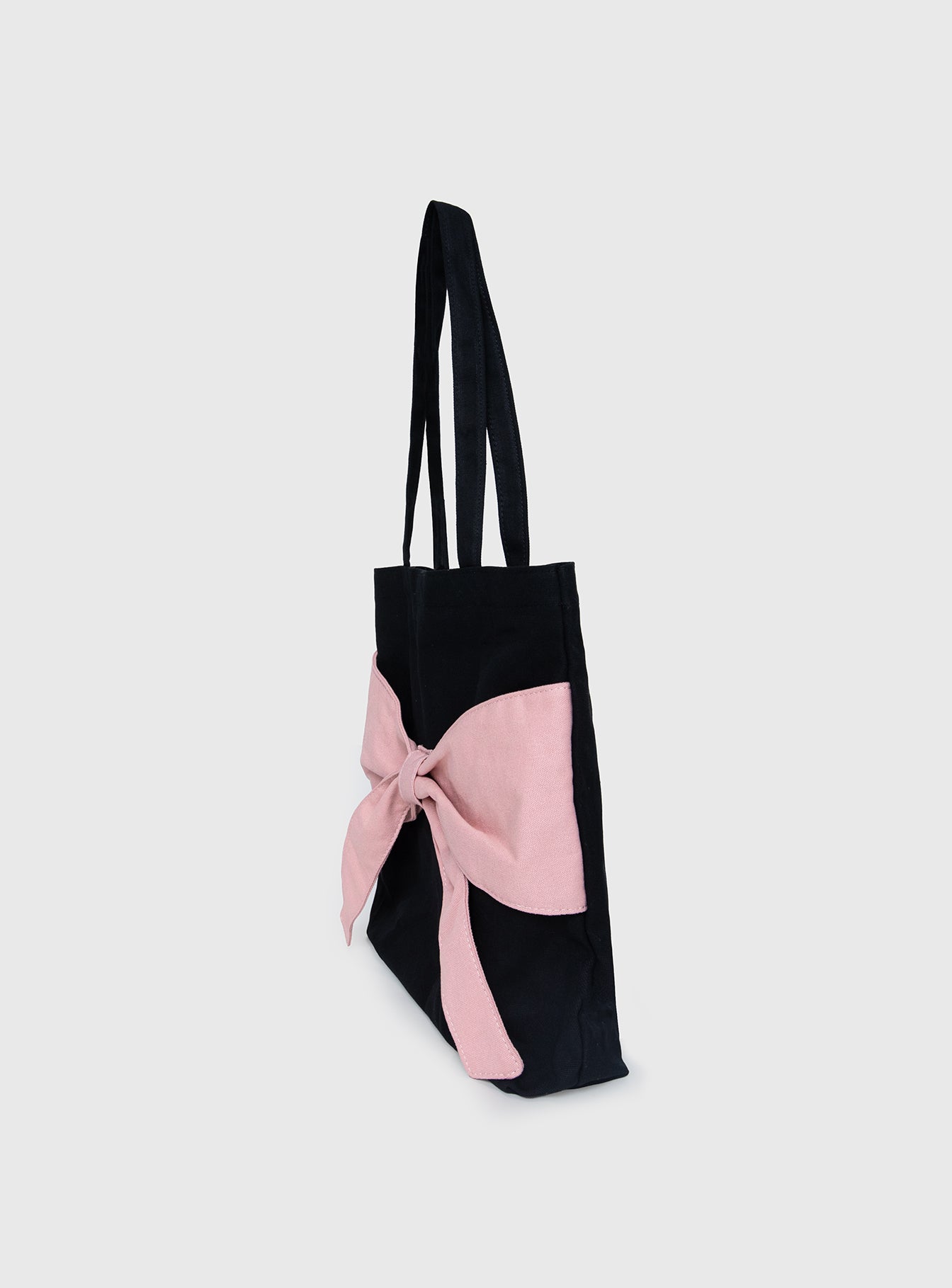 Faustine Bow Tote Bag Black / Pink、mySite、solidvoid
