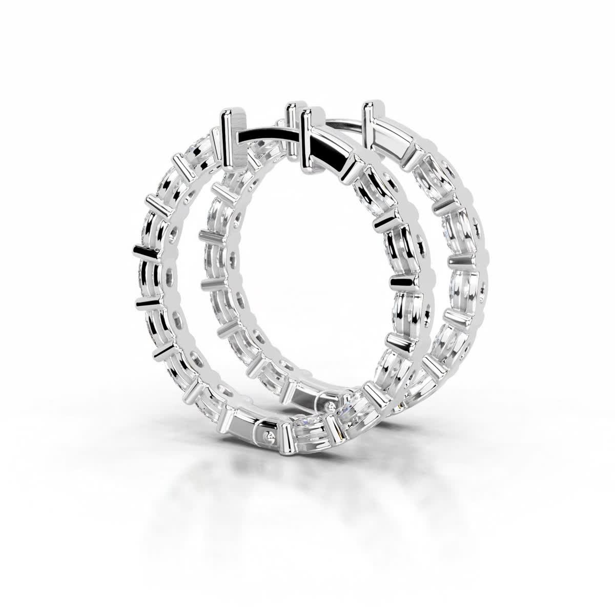 Daphne Diamond Hoop Earrings (4.30 Carat) -18K White Gold、mySite、hinf8tx79