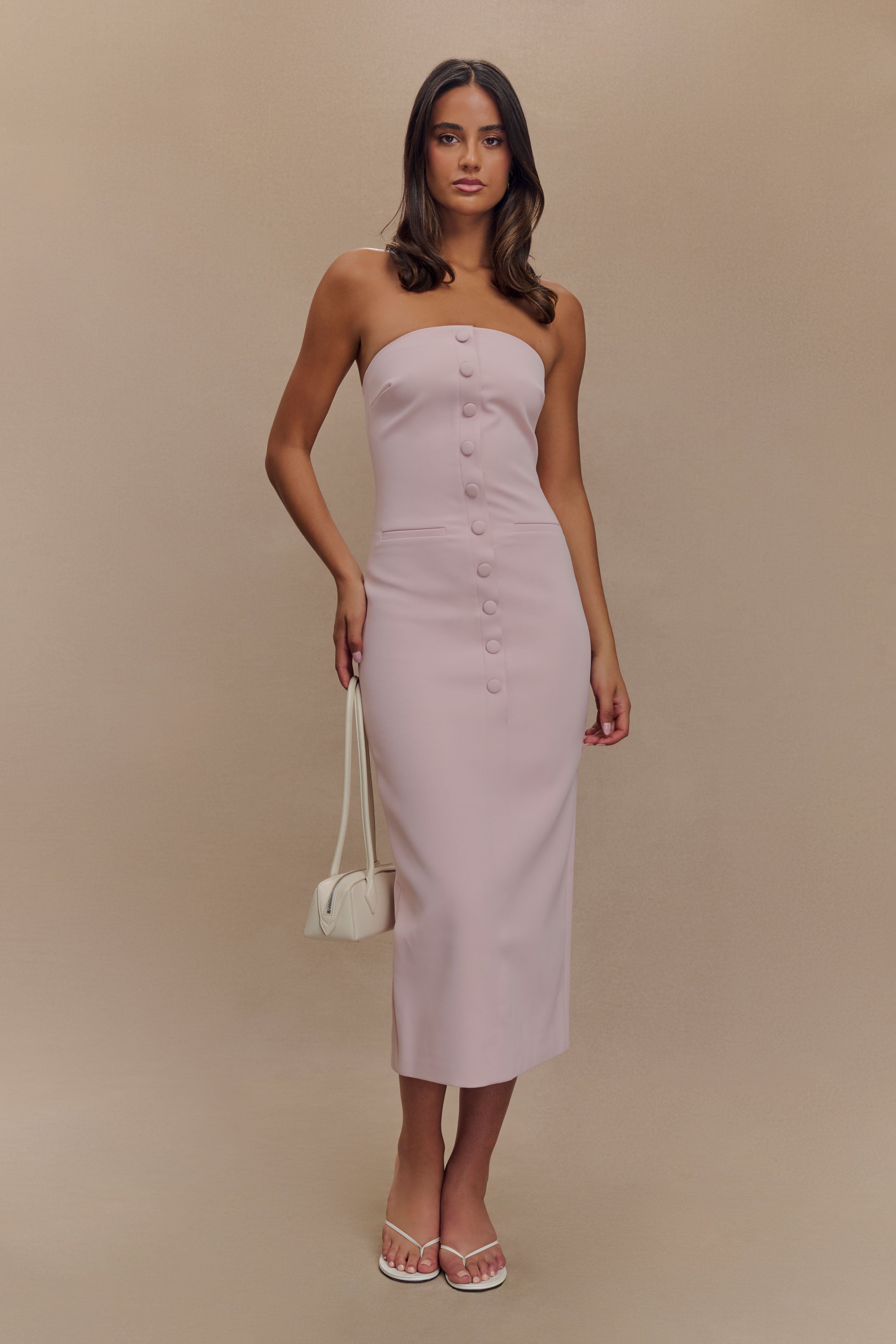 Sussan Strapless Midi Dress - Powder Pink、mySite、solidvoid