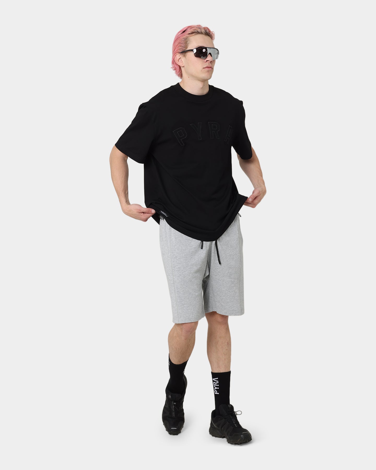 PYRA Minds Jersey Shorts Grey Marle、mySite、zt4zffjzw