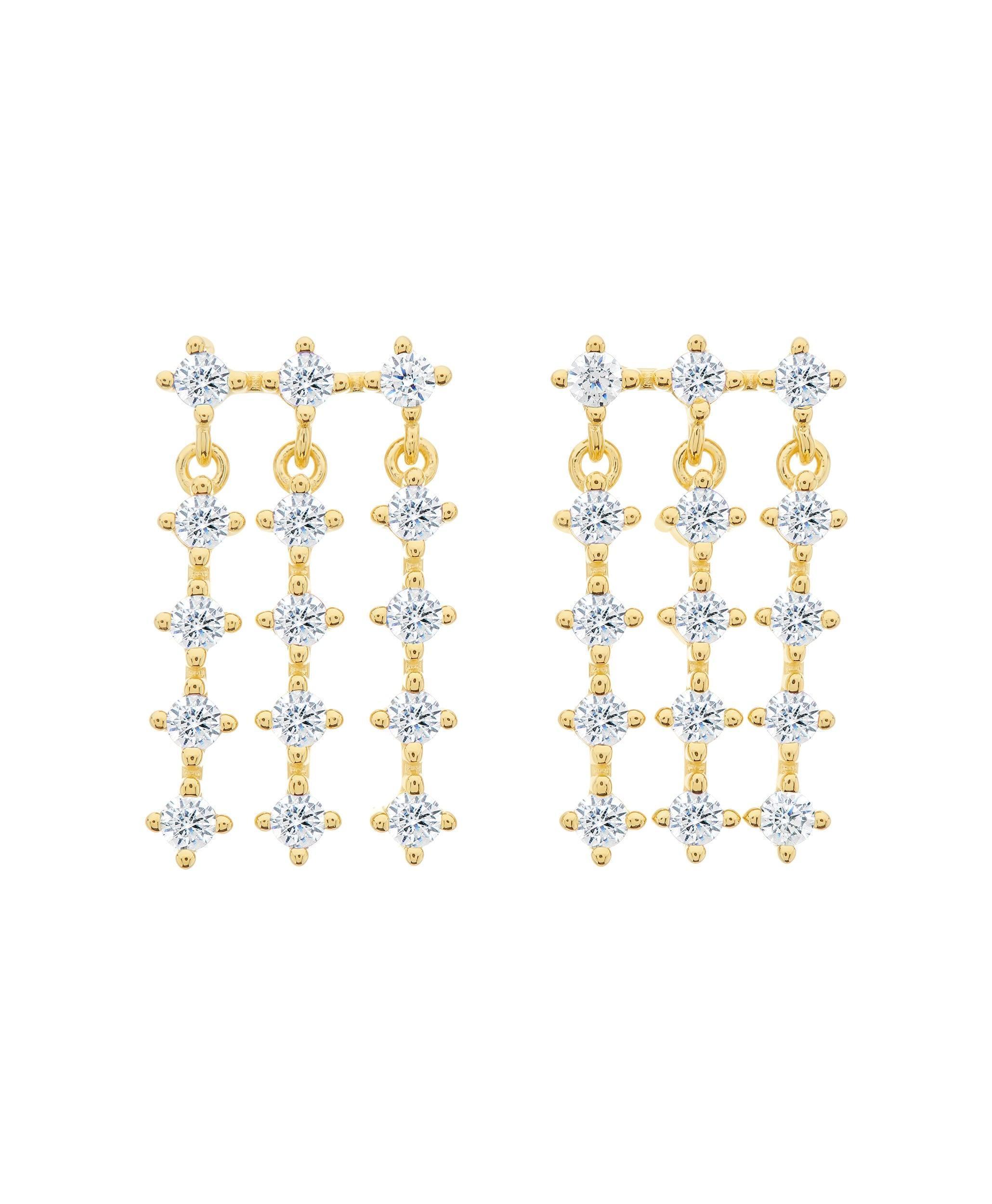  Mila Earrings White 18ct Gold Plated