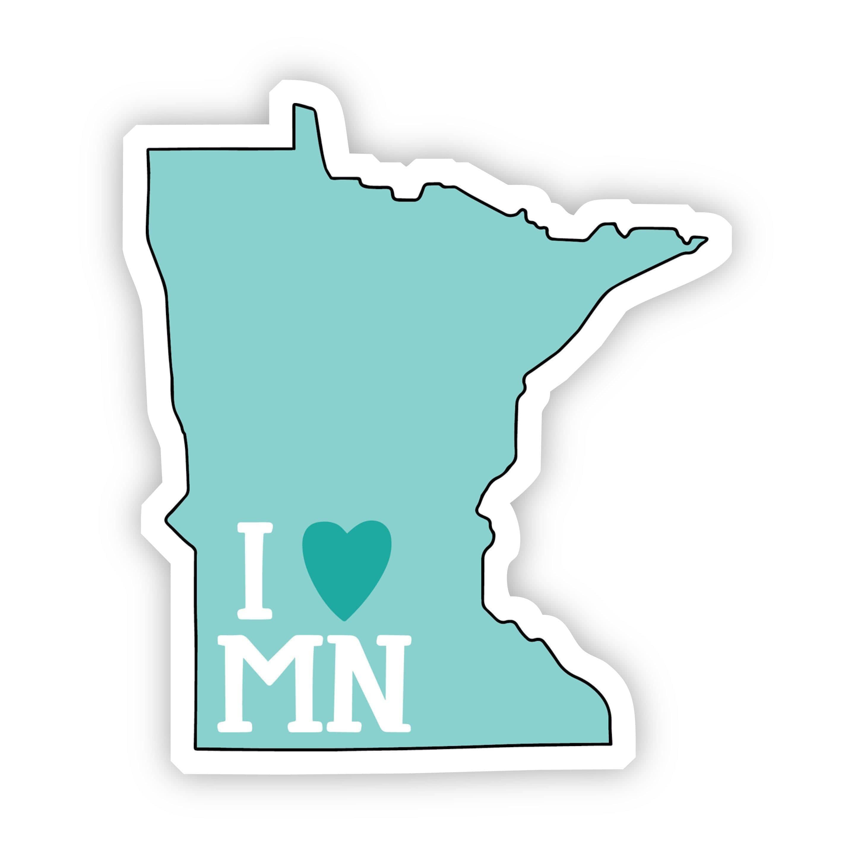  I Love Minnesota Teal Sticker、mySite、elrpsem3k