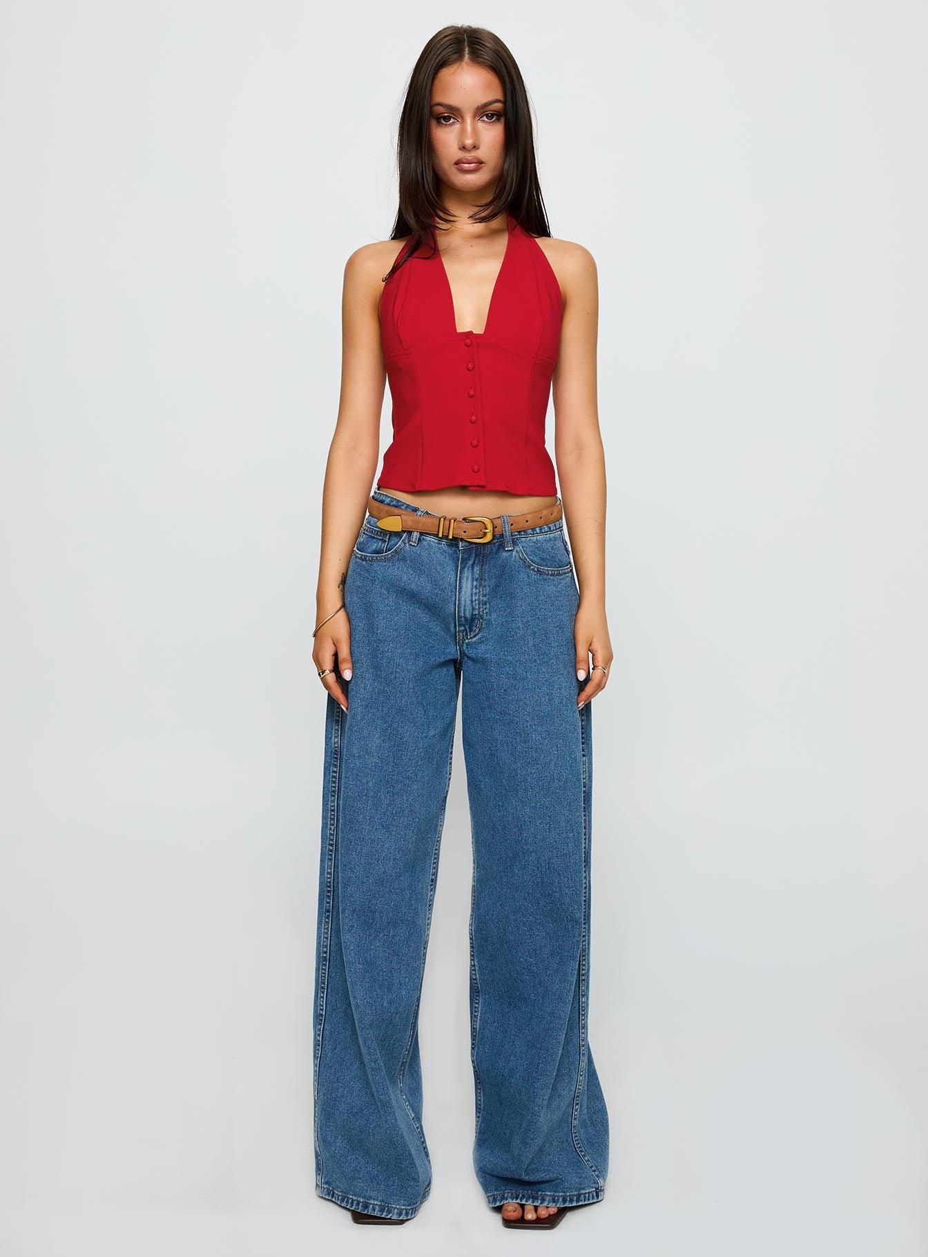 Serefina Halter Top Red、mySite、solidvoid