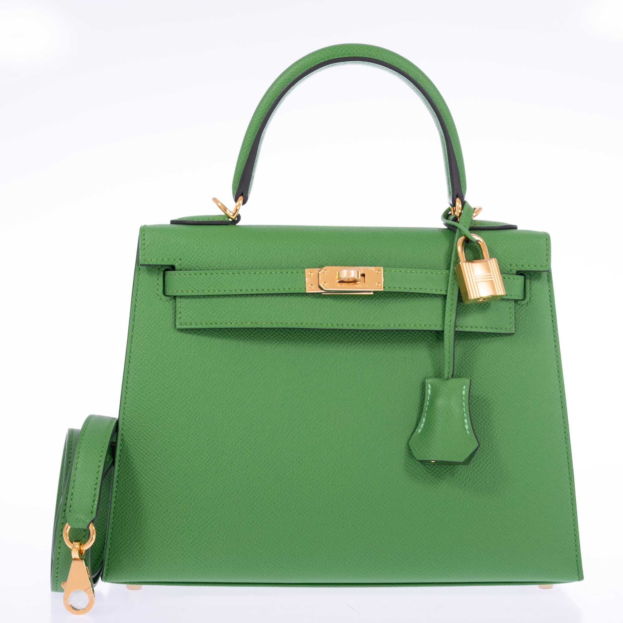 Hermès Kelly 25 Sellier Vert Yucca Epsom Gold Hardware、mySite、garminoutage.com