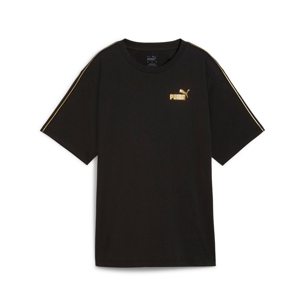 Essential Tape Metallic Logo Crew Neck Short Sleeve T-Shirt、mySite、gtrtttuynbv