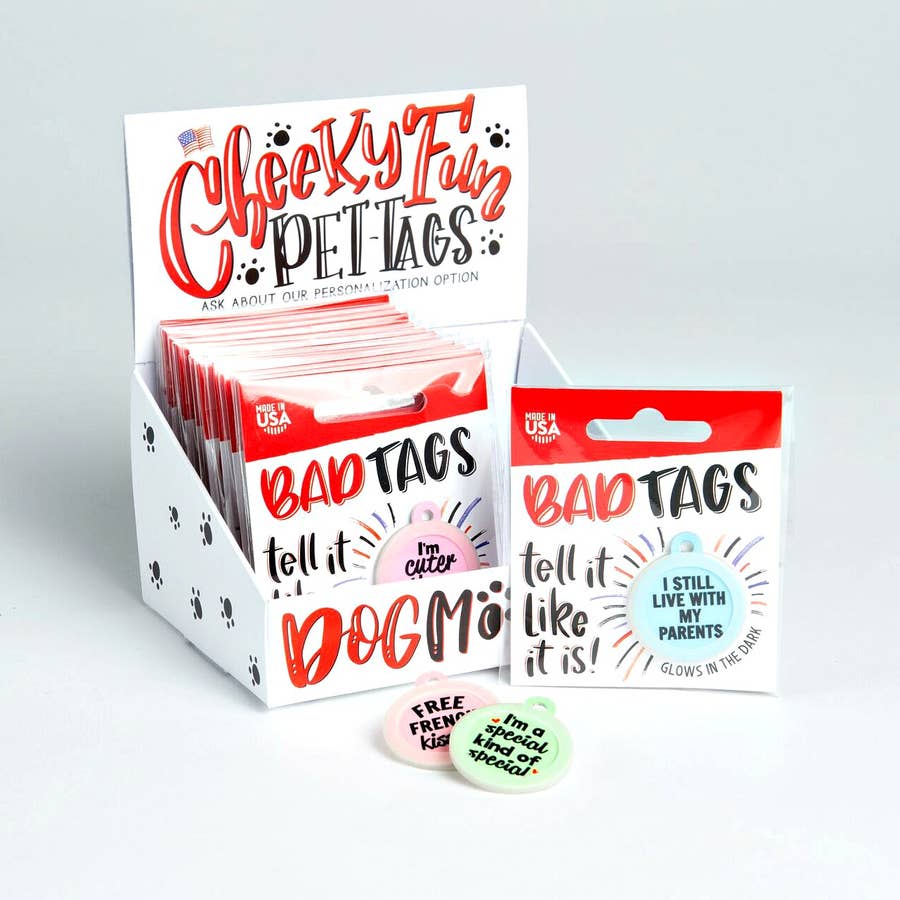 Pet Dog Tags Made in the USA, Recycled Metal, Glow in Dark, Waterproof *、mySite、g9winljtr