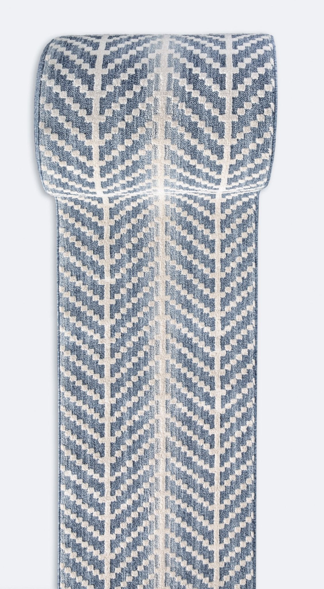 Custom Size Runner Rhodes Modern Blue Choose Your Width x Choose Your Length Hallway & Stair Runner Rug、mySite、gigharbornorthrealestate