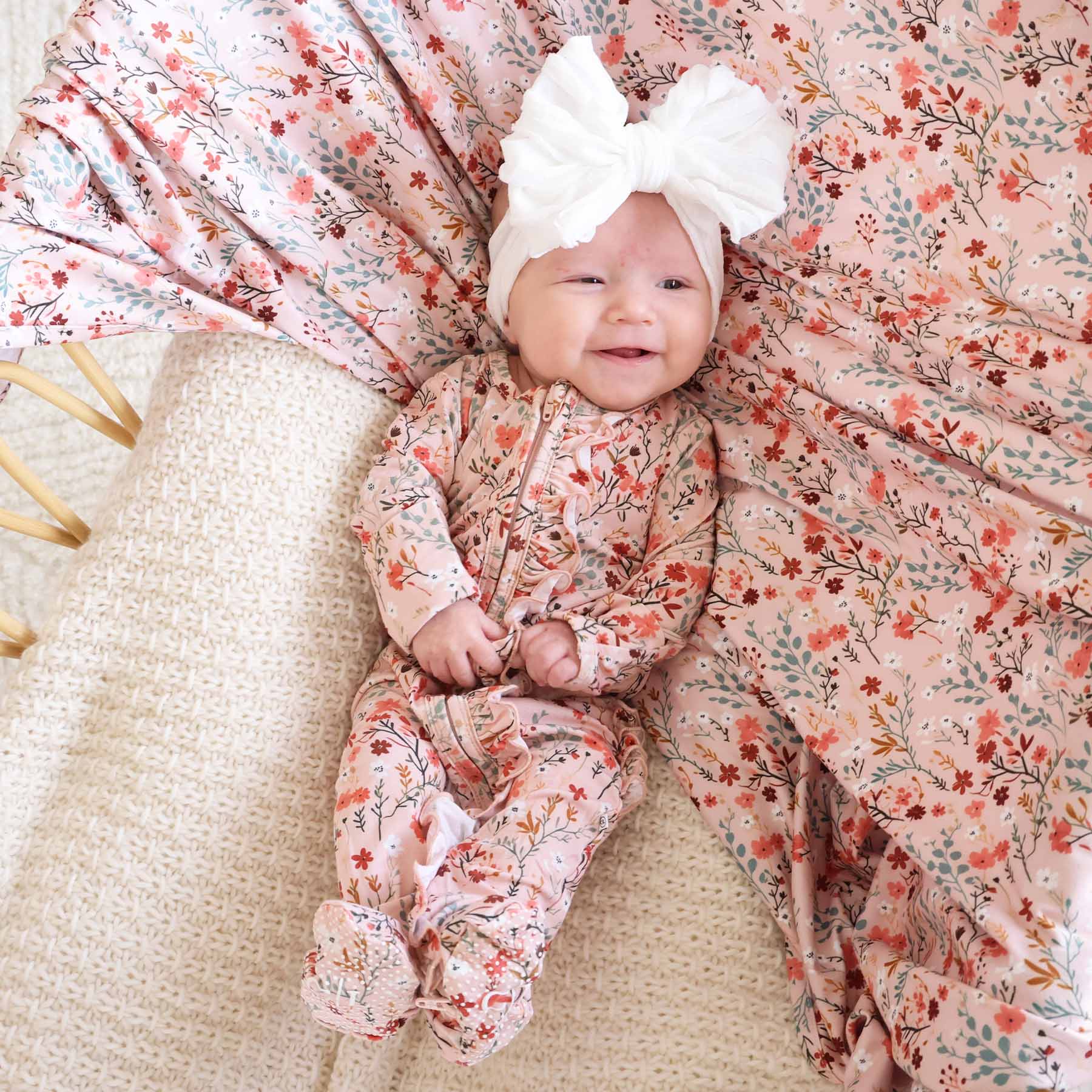  Autumn Blooms Ruffle Zipper Footie、mySite、layawaytickets