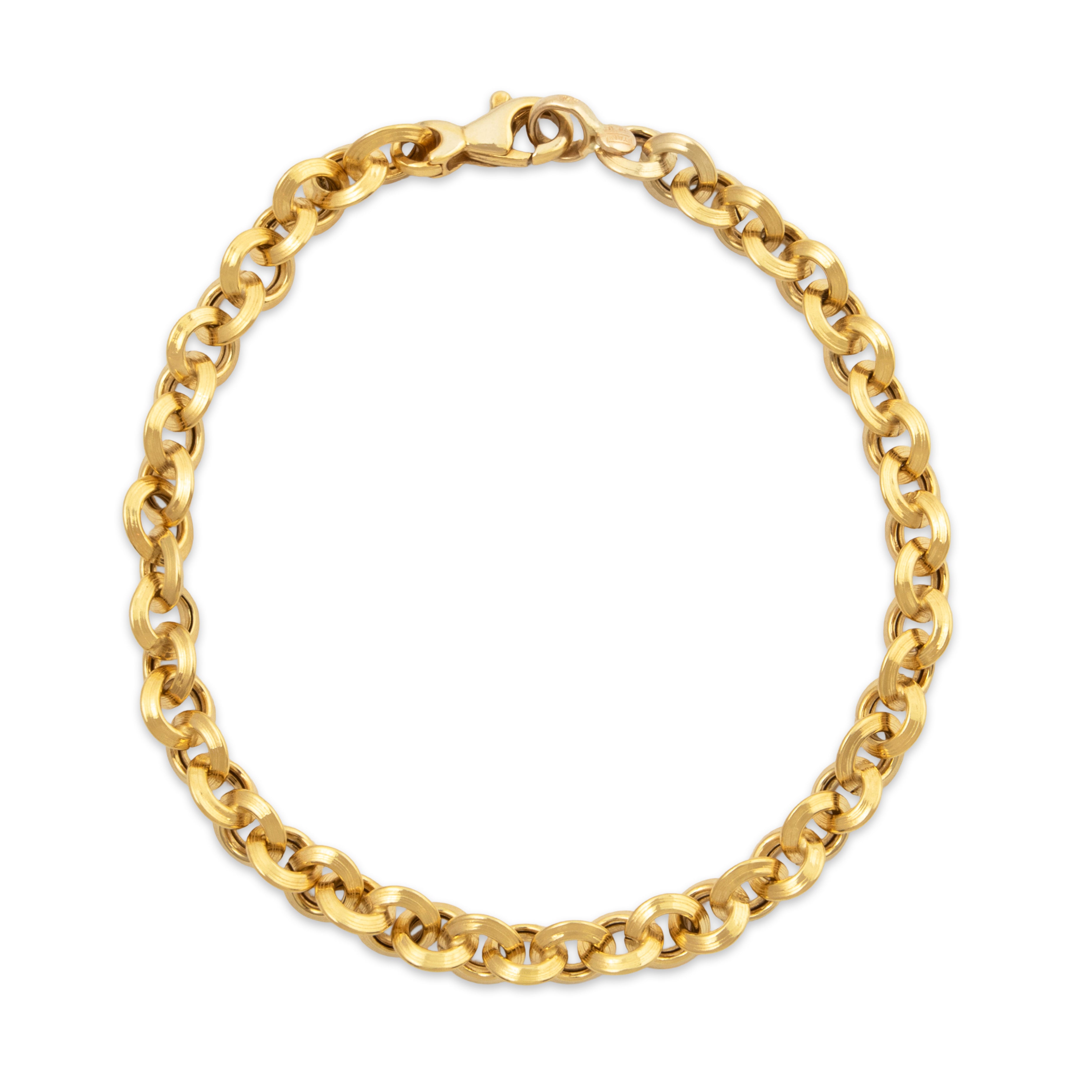 Vintage Italian 14k Yellow Gold Superb Circle Link Bracelet 6.25、mySite、hinf8tx79