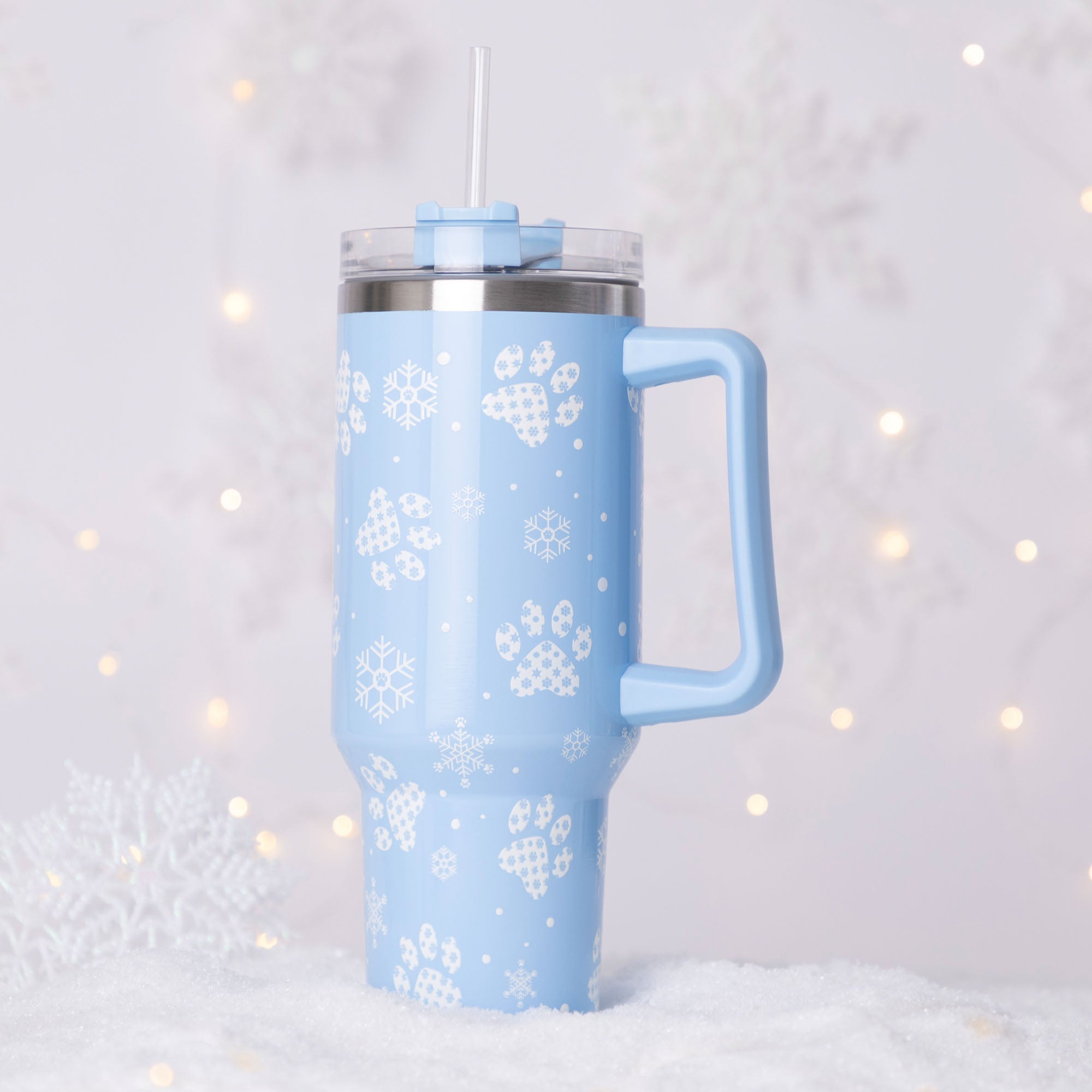 Paw Print Vacuum Sealed Stainless Steel Tumbler - 40 oz、mySite、camillekostekn