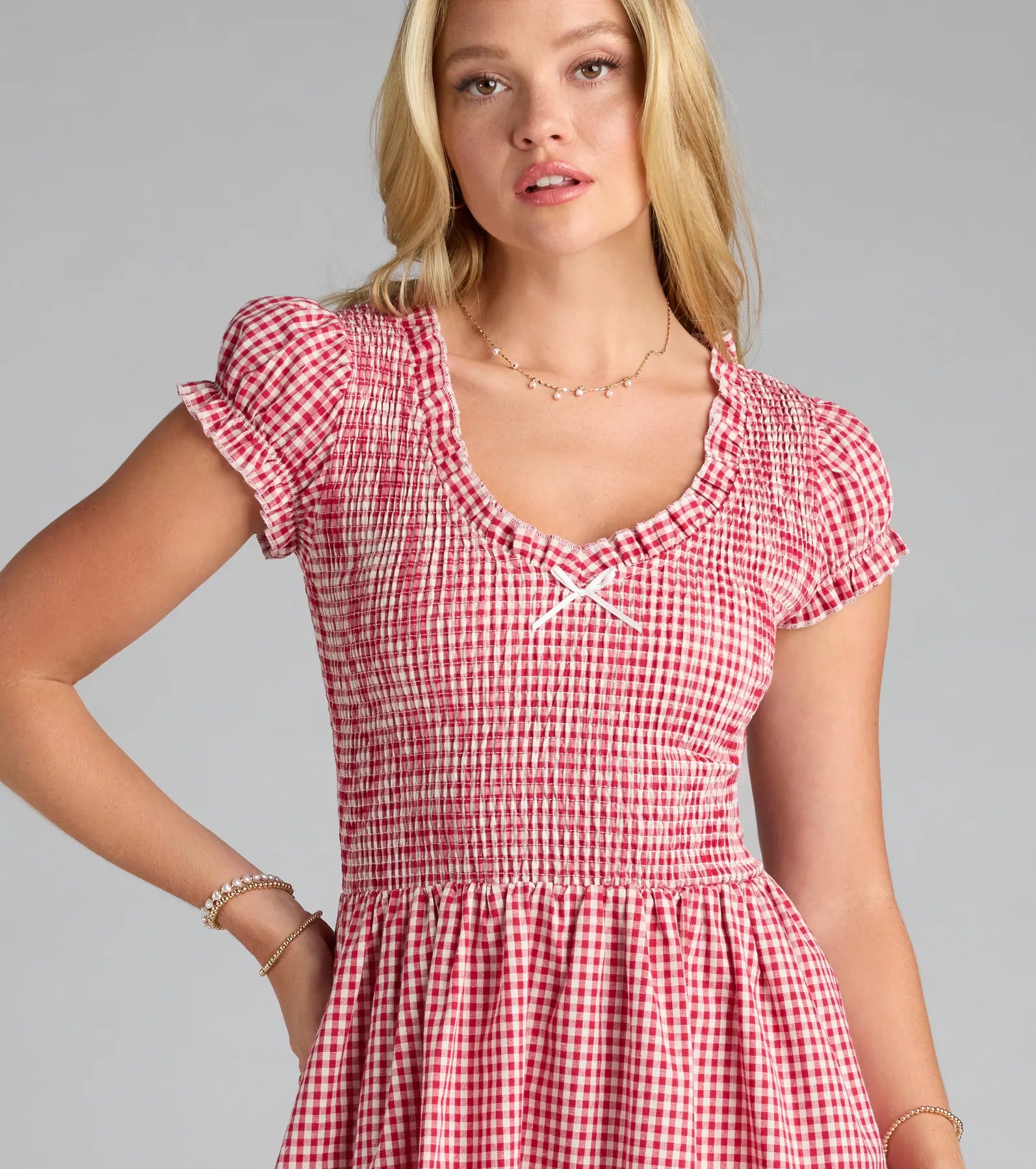  Sweet Like Sugar Gingham Print Skater Dress、mySite、justintrudeaud
