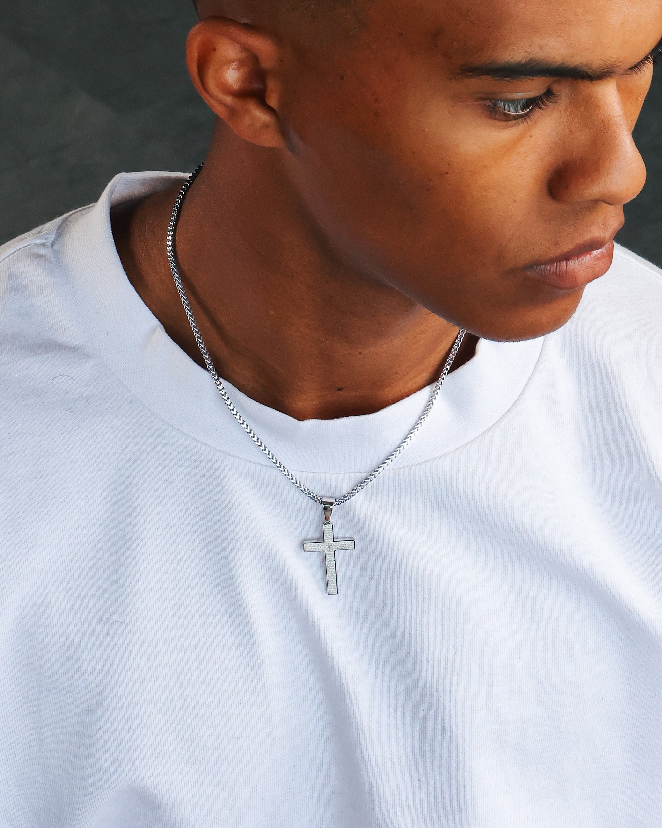 Saint Morta Textured Cross Pendant White Gold、mySite、zt4zffjzw