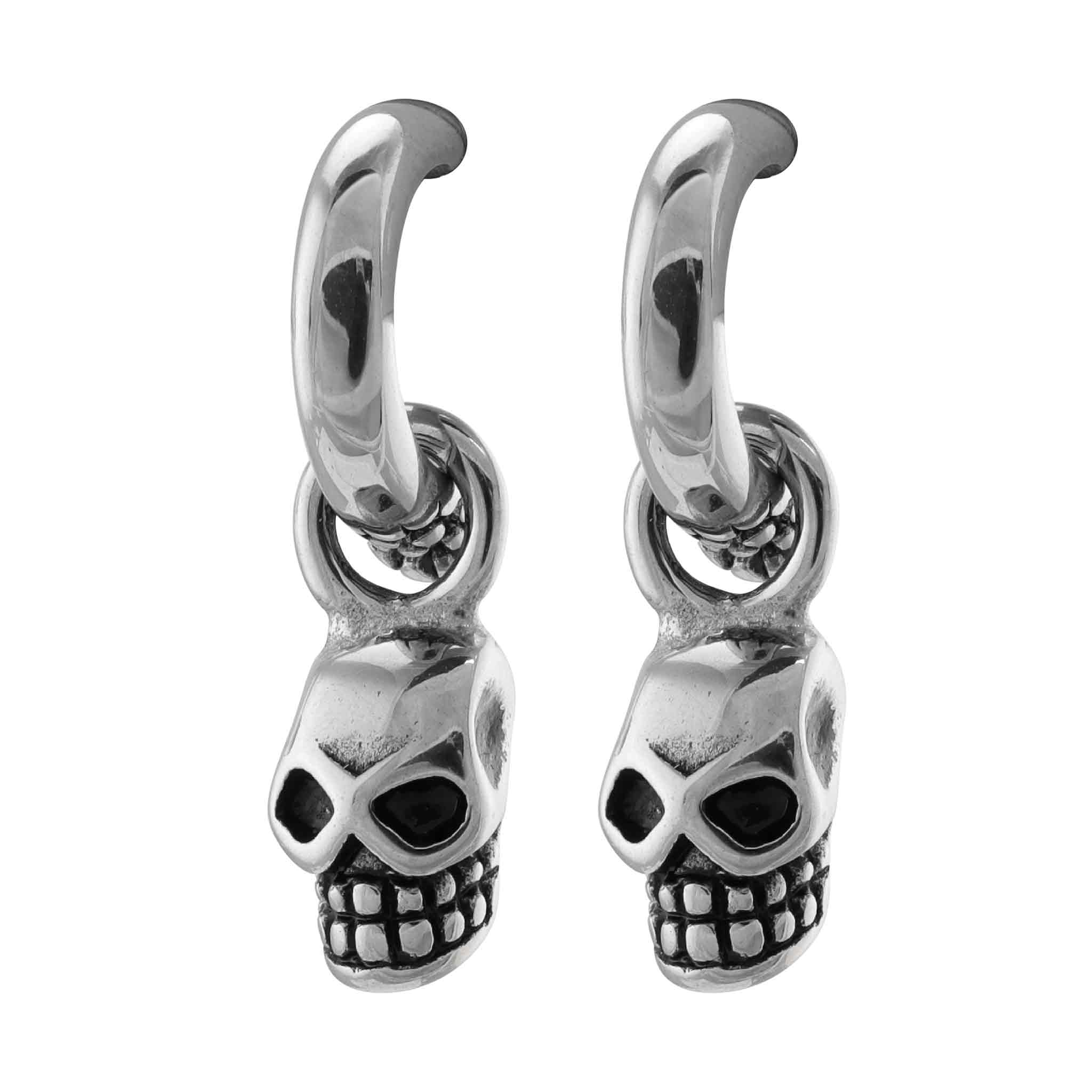 Stainless Steel Dangling Skull Post Earrings / ERC1003、mySite、dreamappss