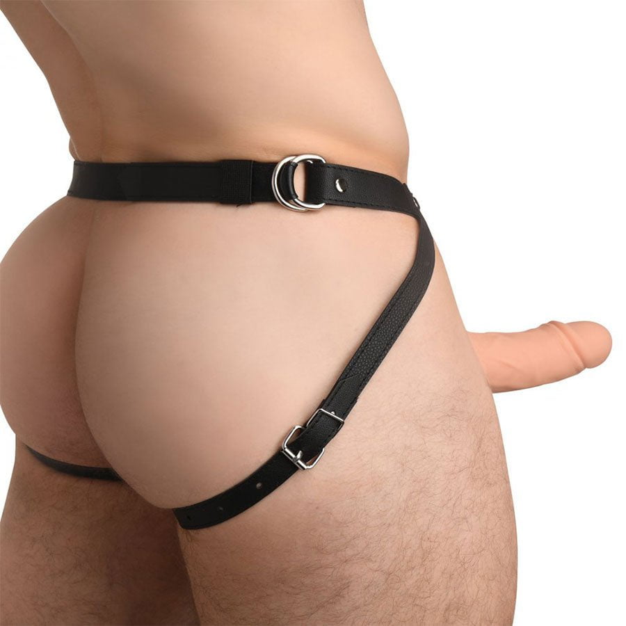 6.3 Inch Realistic Light Skin Silicone Hollow Strap On for Men、mySite、bottomscart
