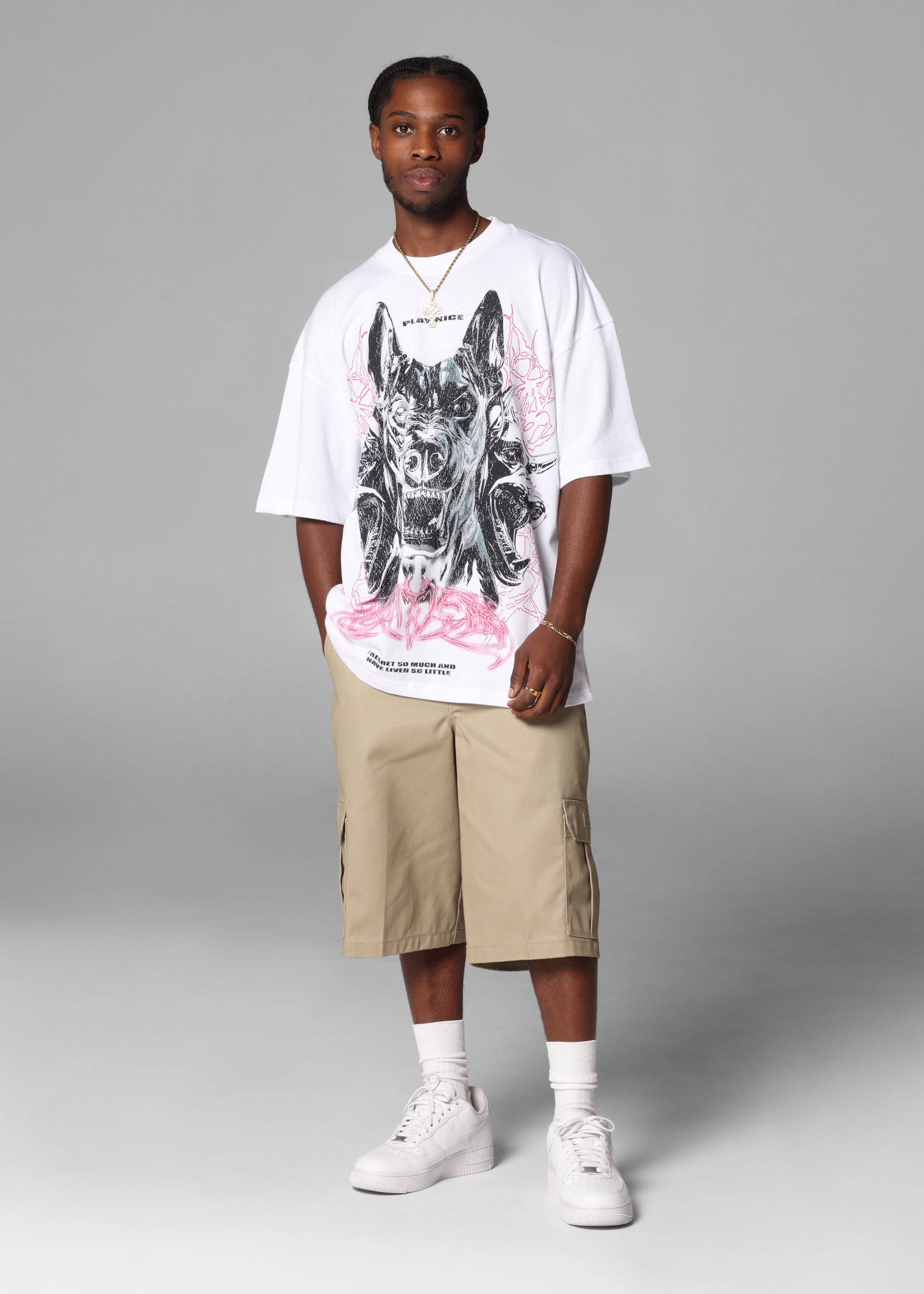 Loiter Dog Pound Vintage T-Shirt White、mySite、zt4zffjzw