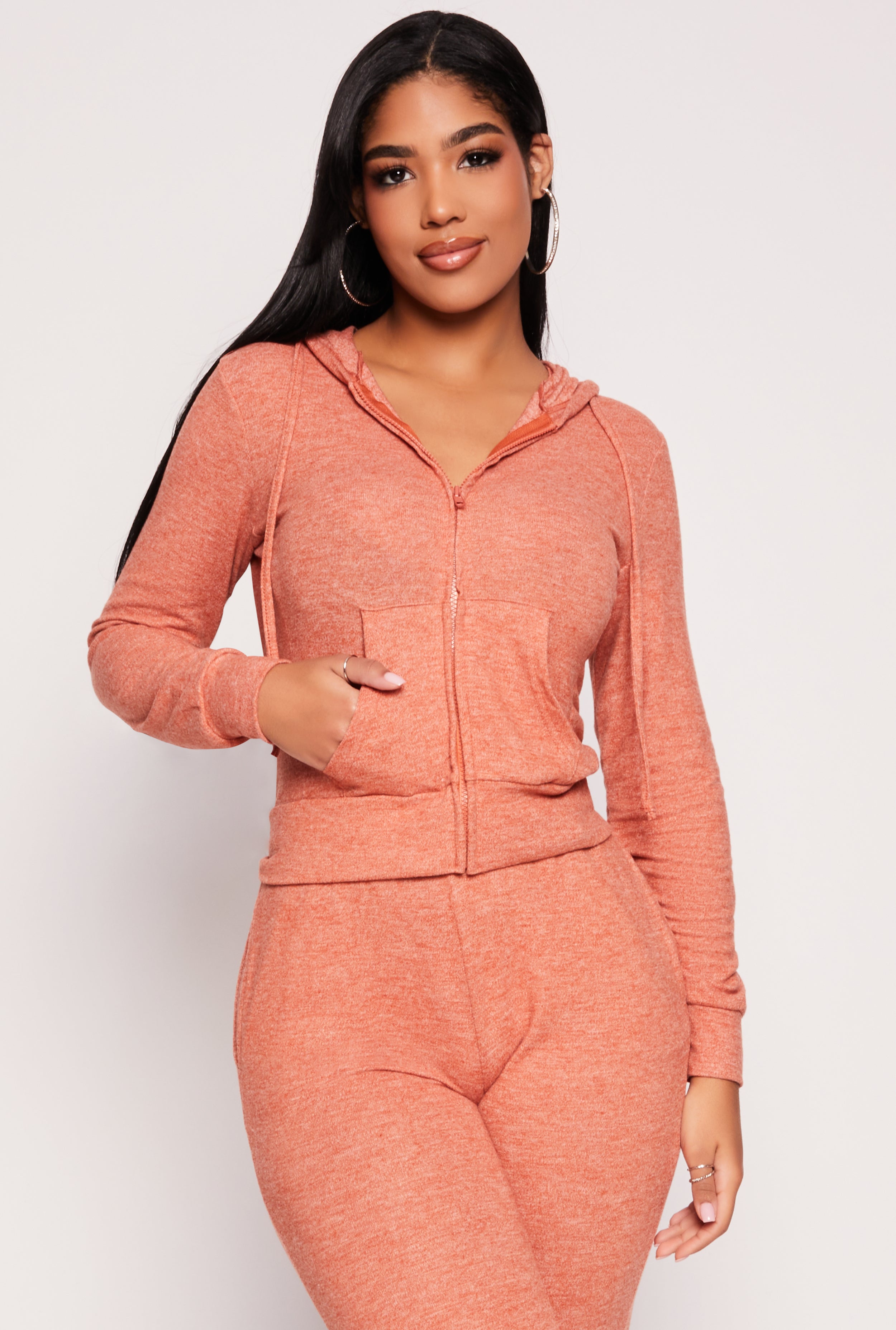 Daisy Brushed Knit Zip Front Hoodie、mySite、camillekostekn