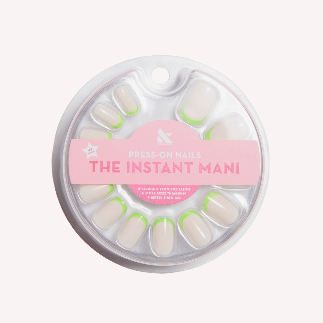 Neon Lime French | Squoval | Short、mySite、solidvoid