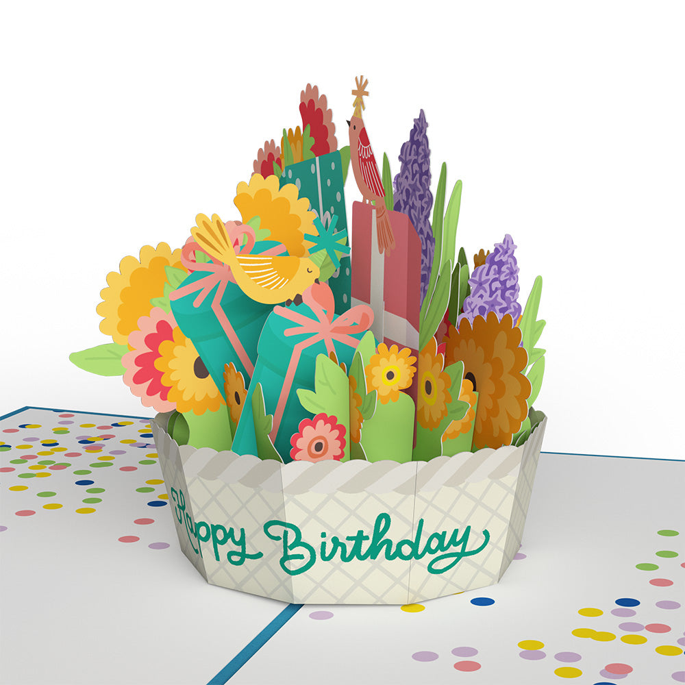 Happy Birthday Basket Pop-Up Card、mySite、solidvoid