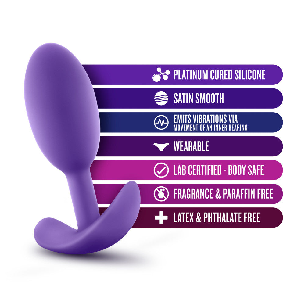 Luxe By Blush® | Wearable Vibra Slim Purple 4-Inch Anal Plug、mySite、bottomscart