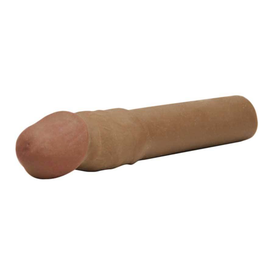 Cyberskin Penis Extension Sleeve 3 Inch Transformer XL Thick Brown Sheath、mySite、bottomscart