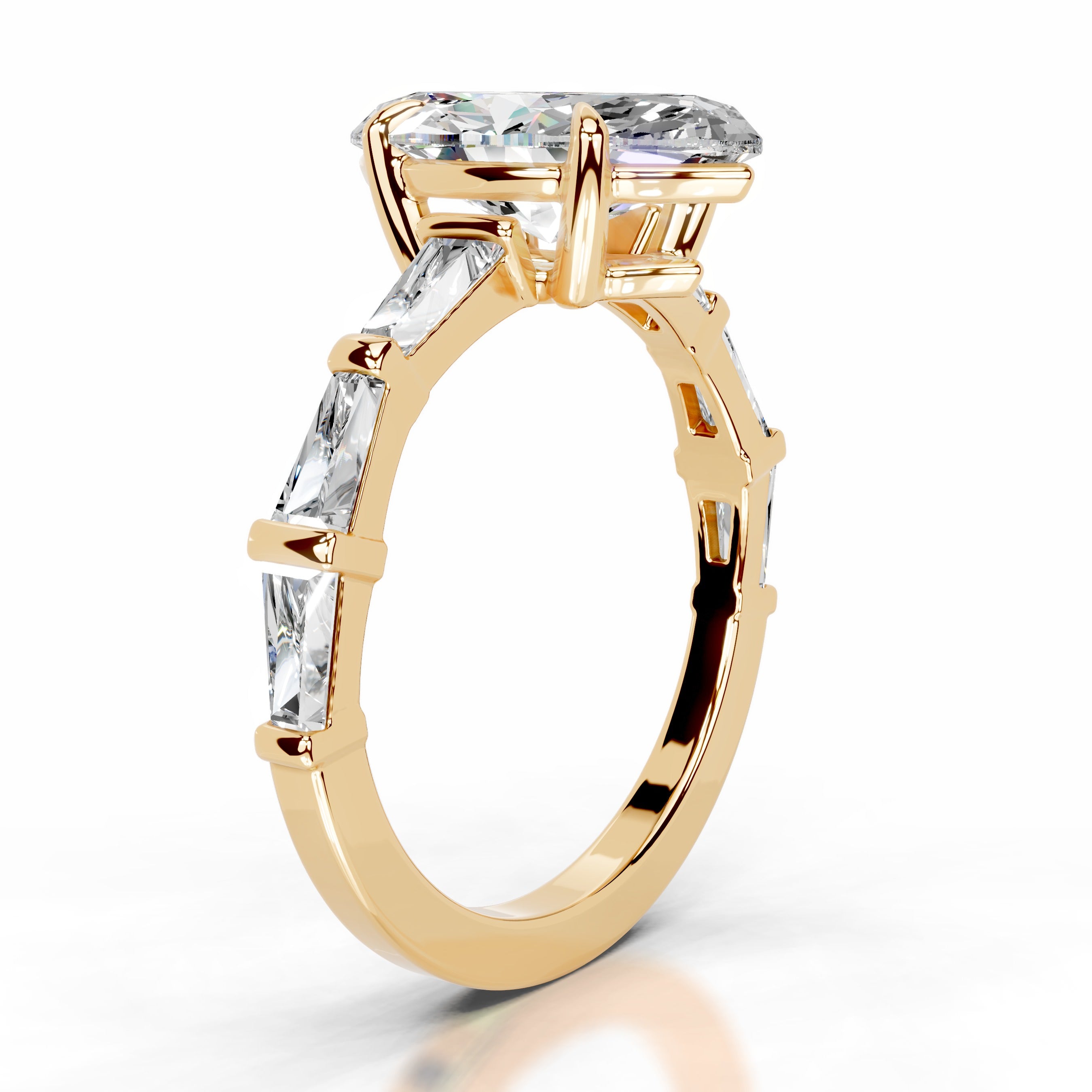 Nidia Moissanite & Diamond Ring - 18K Yellow Gold、mySite、hinf8tx79