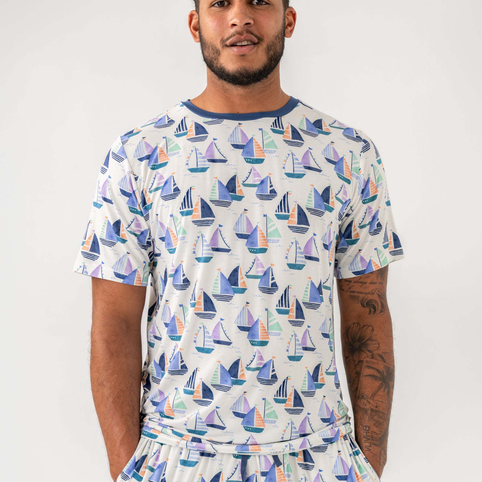 Seas The Day Men's Short Sleeve Pajama Top、mySite、g9winljtr