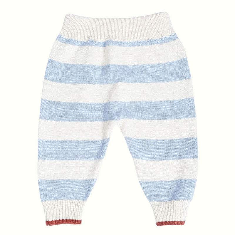 Cotton Sweater & Lower Set | Baby Balloon Printed | White & Blue | Set of 2、mySite、camillekostekn