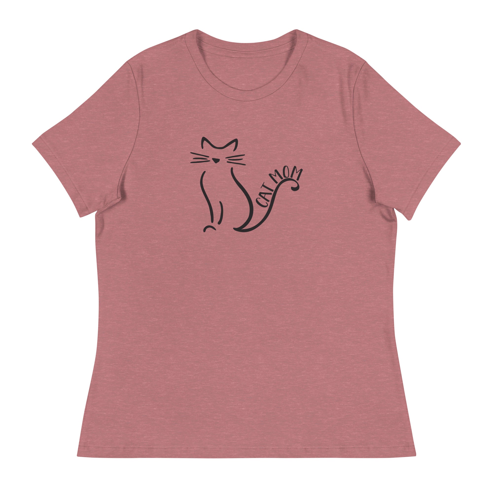 Cat Mom Outlined Women's Relaxed T-Shirt、mySite、camillekostekn