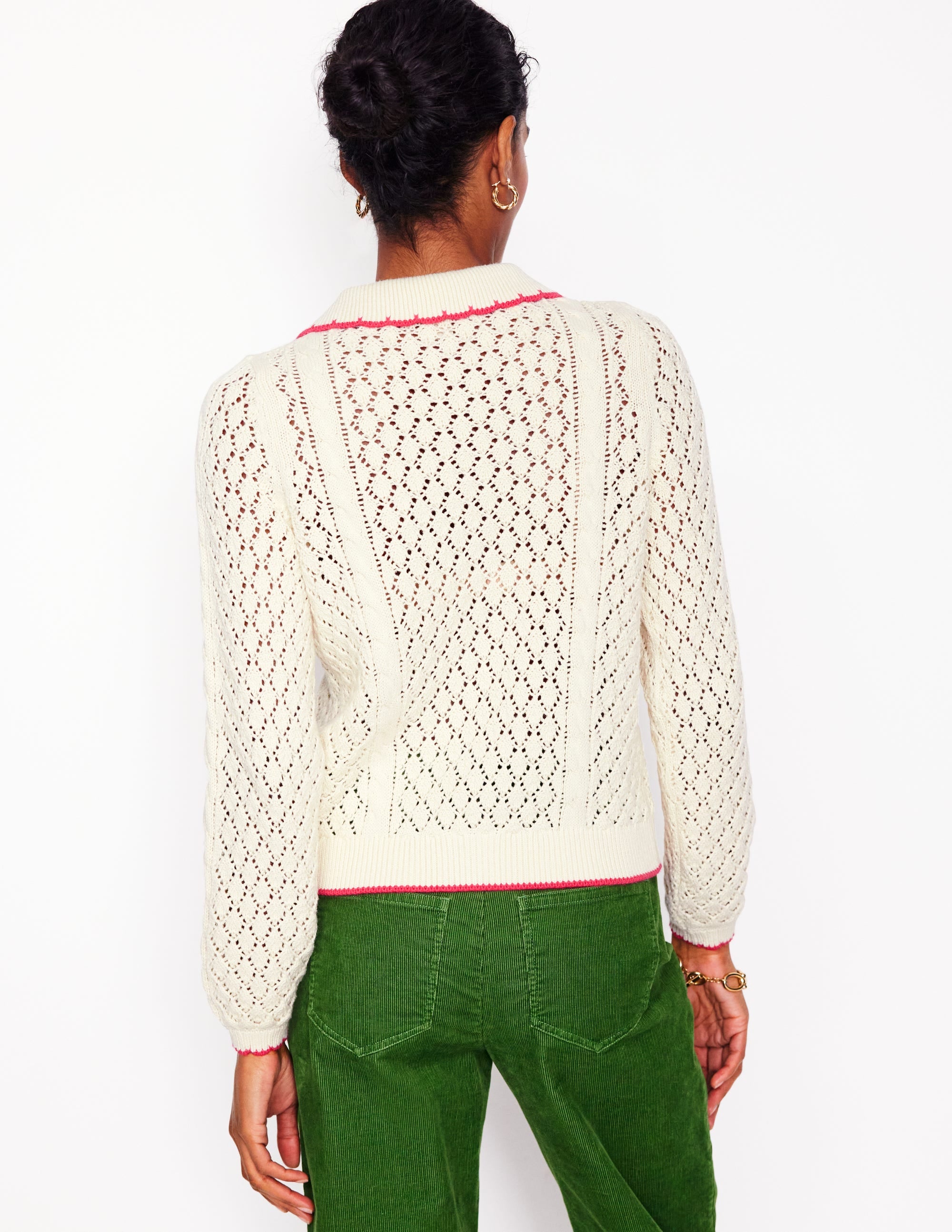  Embroidered Cotton Cardigan-Warm Ivory、mySite、ashleygrahame