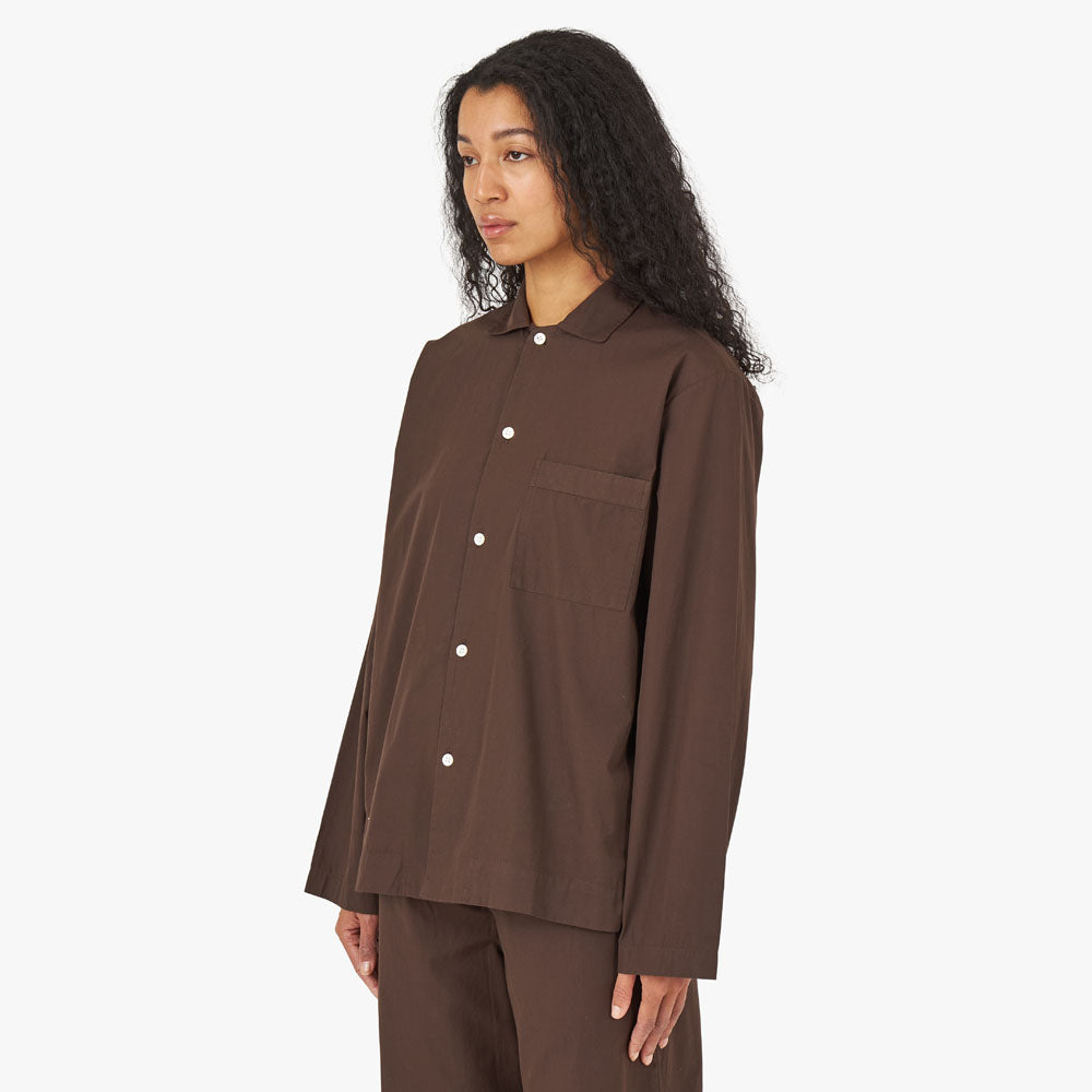  Tekla Poplin Long Sleeve Shirt / Coffee、mySite、merchandisen