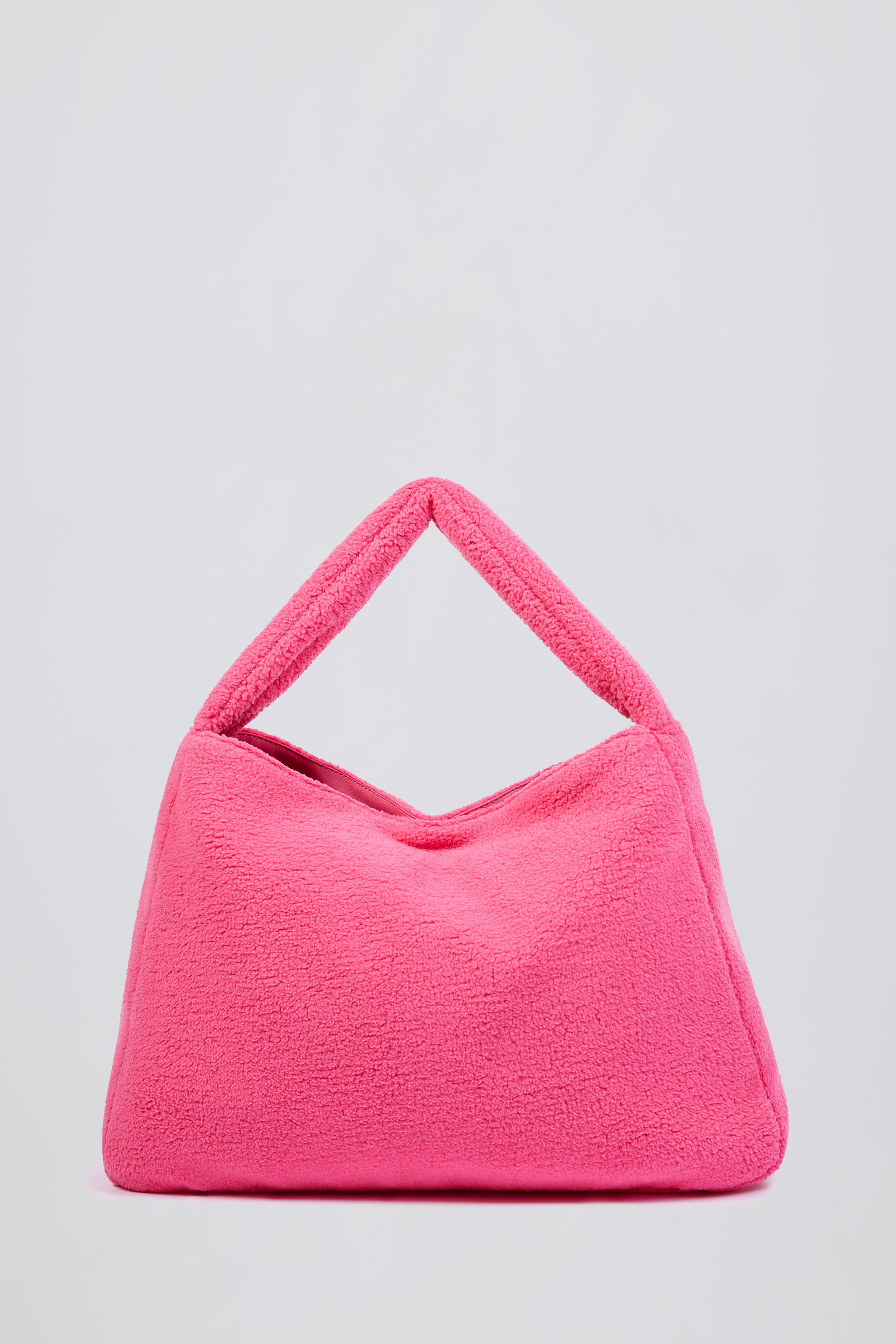 Oversized Fleece Tote Bag in Hot Pink、mySite、solidvoid