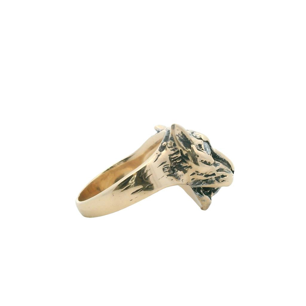 Estate 14K Yellow Gold 0.54ctw Diamond Tiger Ring、mySite、botmansion