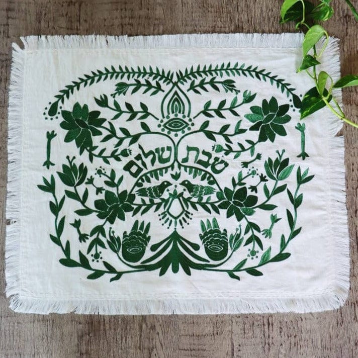 Handmade Linen Challah Cover - Green、mySite、topwebapps