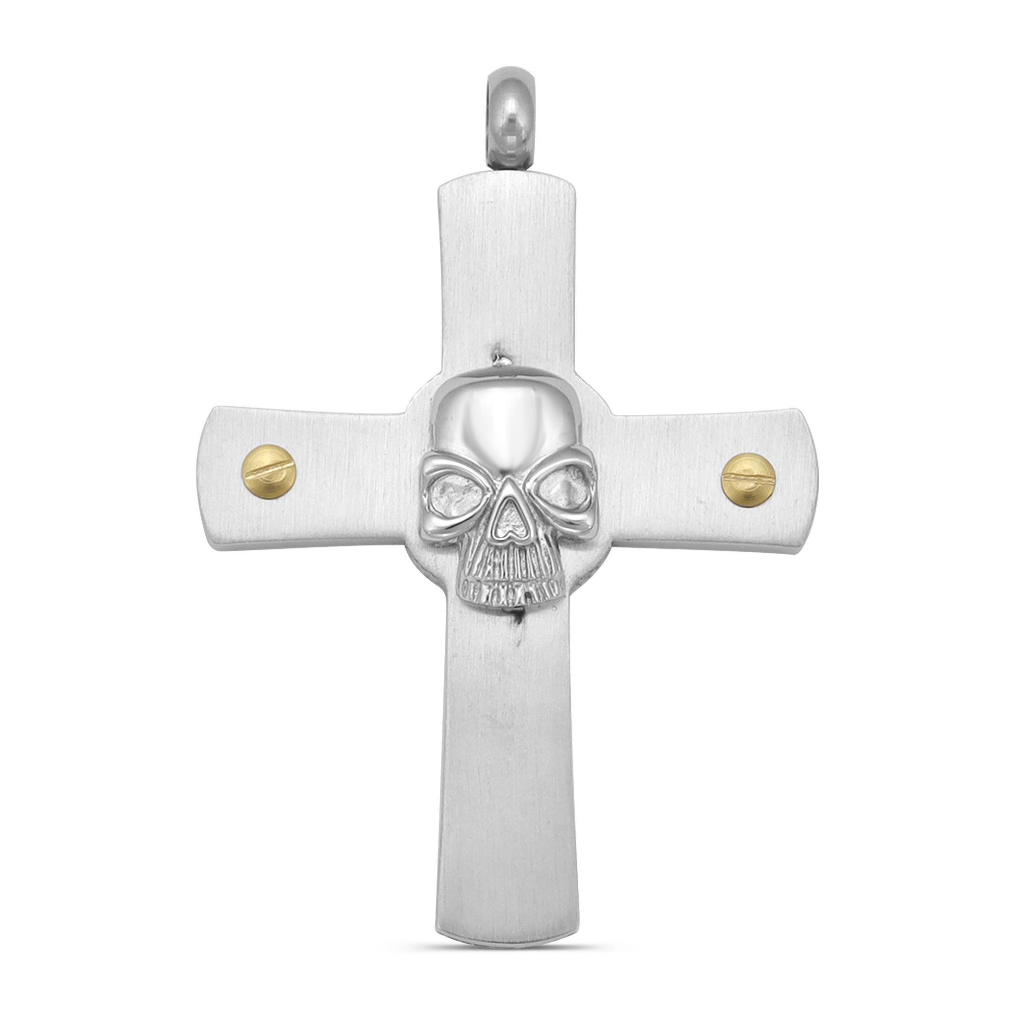 Stainless Steel Large Skull Cross With 18K Gold PVD Coated Nails Pendant / PDL2042、mySite、dreamappss