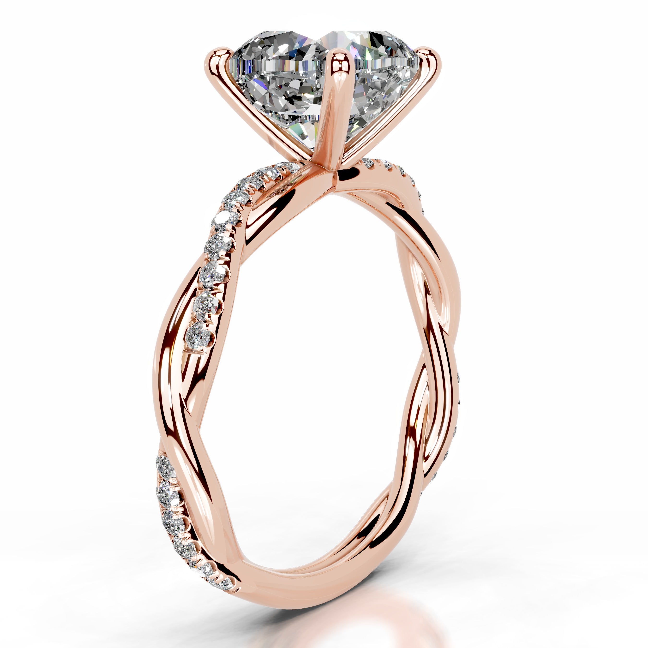 Crystal Moissanite & Diamonds Ring - 14K Rose Gold、mySite、hinf8tx79