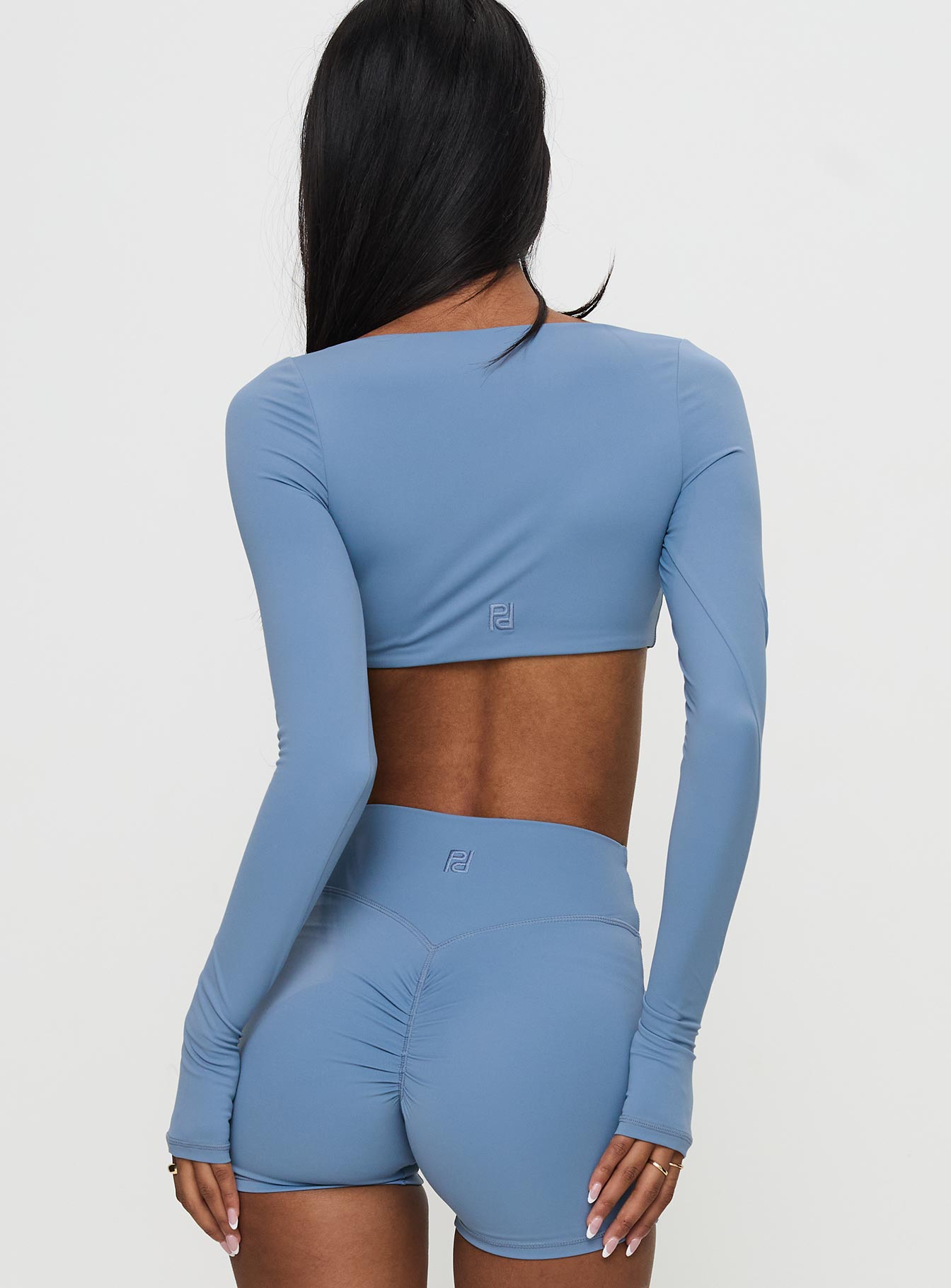 Set Point Active Square Neck Long Sleeve Top Blue、mySite、solidvoid