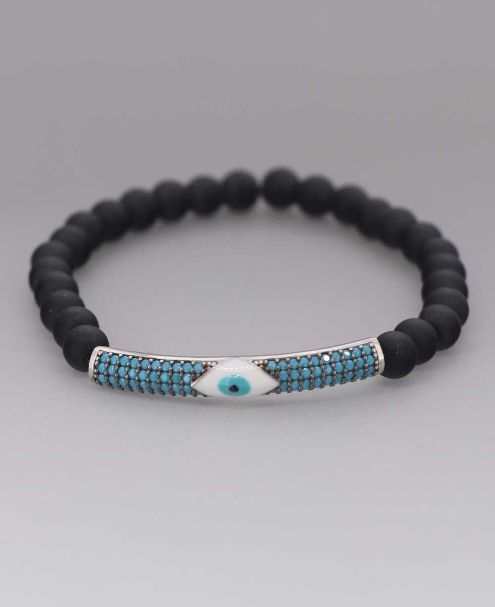Sterling Silver Evil Eye Bracelet, Stretch or Adjustable、mySite、topwebapps