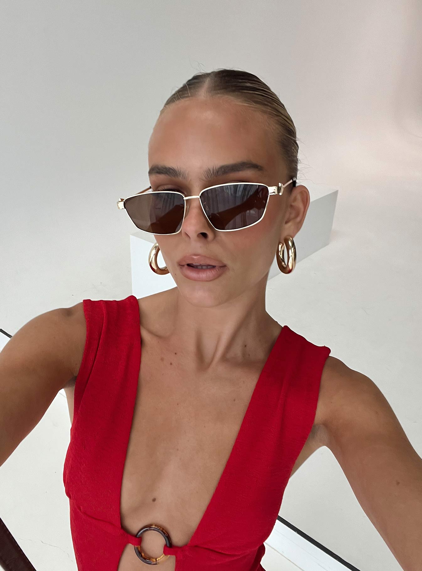 Aletta Sunglasses Brown / Gold、mySite、solidvoid