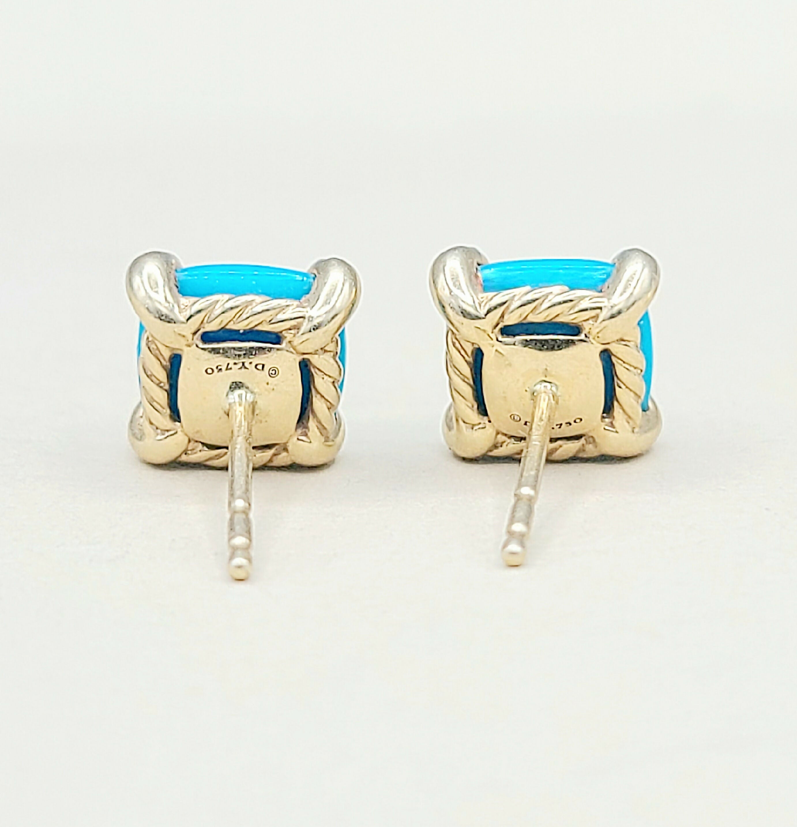 David Yurman Chatelaine Stud Earrings Turquoise & Diamonds、mySite、hinf8tx79