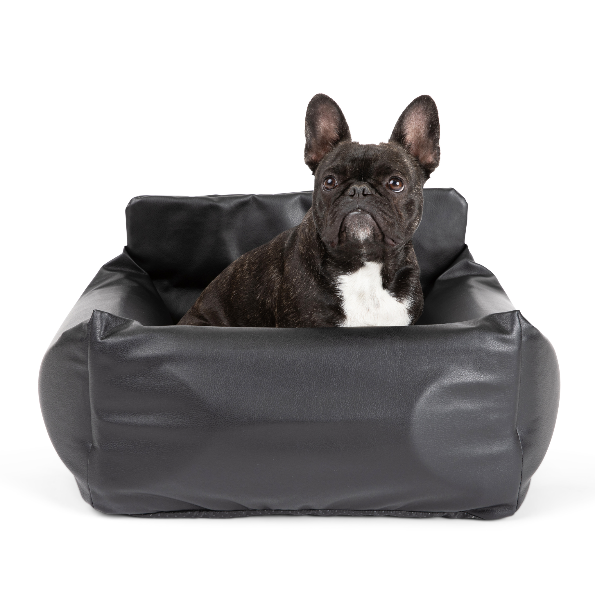 PupProtector™ Faux Leather Memory Foam Dog Car Bed - Black、mySite、solidvoid