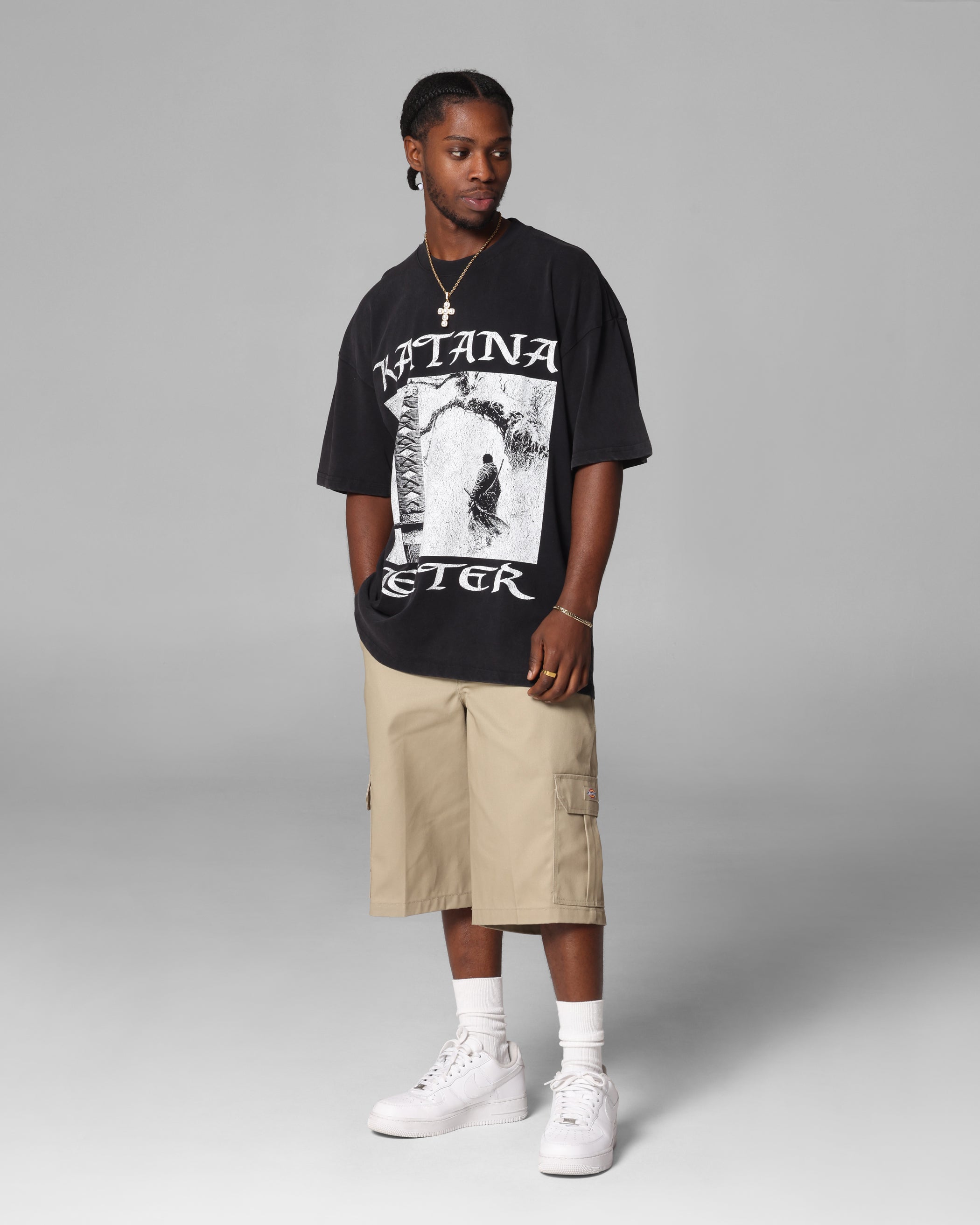 Loiter Katana Vintage T-Shirt Black Acidwash、mySite、zt4zffjzw