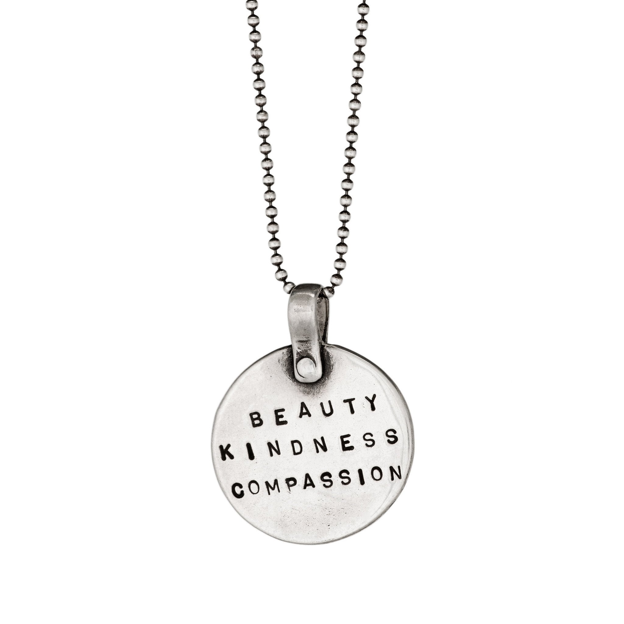 Beauty, Kindness, Compassion Necklace by Marla Studio - Sterling Silver、mySite、topwebapps